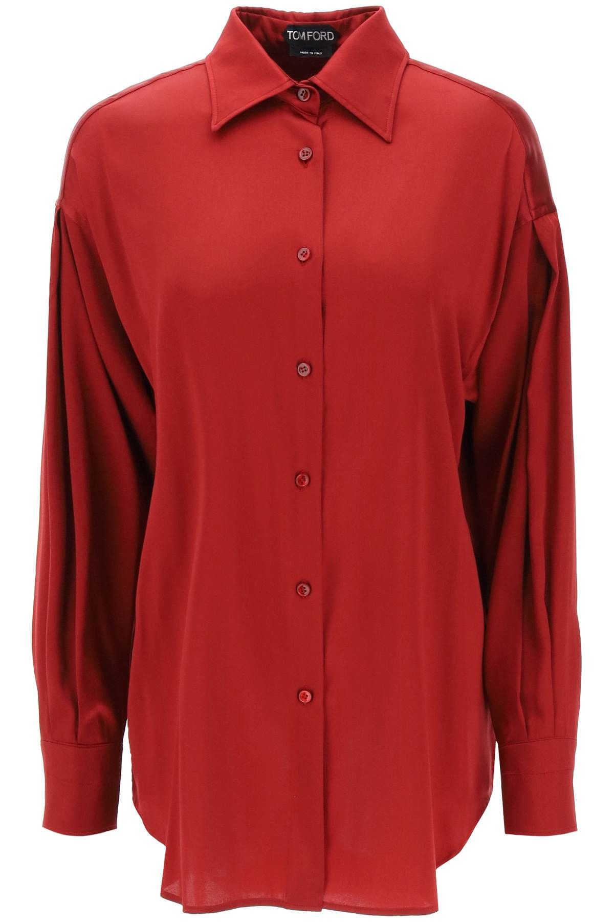 Tom Ford TOM FORD Stretch Silk Satin Shirt Size S / US 4 / IT 40 - 1 Thumbnail