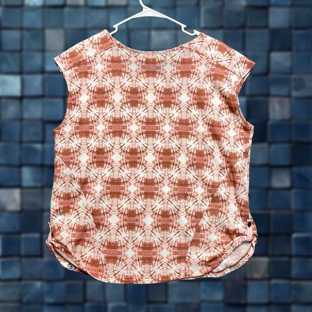 Vintage Ocean + Coast Top Womens Medium Orange Coral Tie Dye Cap Sleeves EUC Size M / US 6-8 / IT 42-44 - 1 Thumbnail
