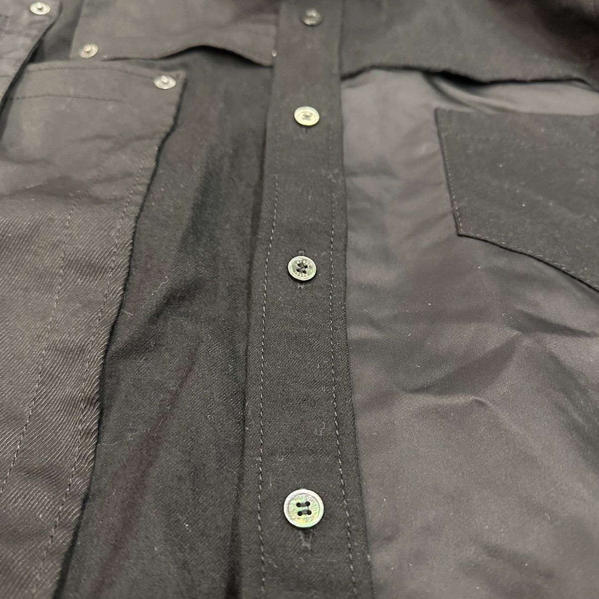Sacai 21SS 20-02527M Fabric Combo Shirt Fabric Combo Shirt Size US S / EU 44-46 / 1 - 5 Thumbnail
