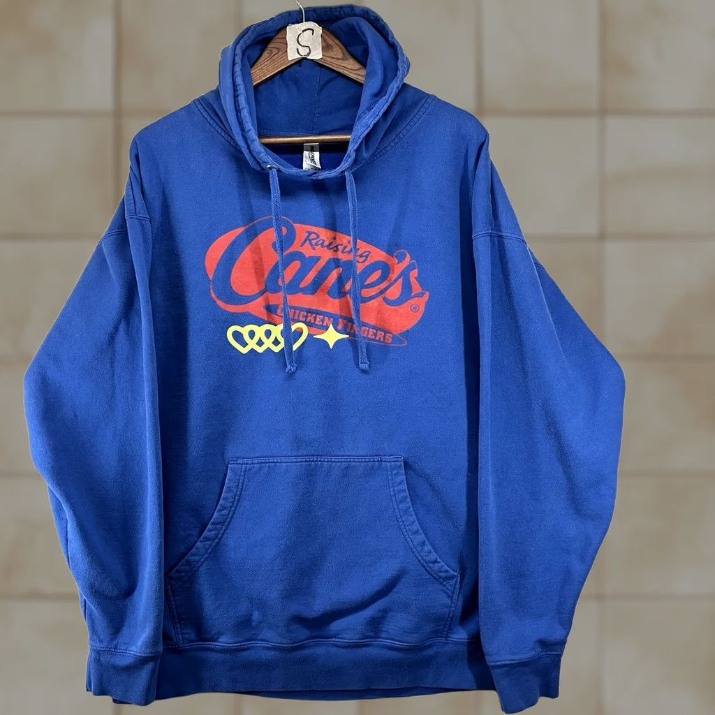 Vintage Raising Canes Mens Hoodie Sweatshirt 2XL Lounge Streetwear Blue Graphic Print Long Sleeve Pullover Funny Size US XXL / EU 58 / 5 - 1 Thumbnail