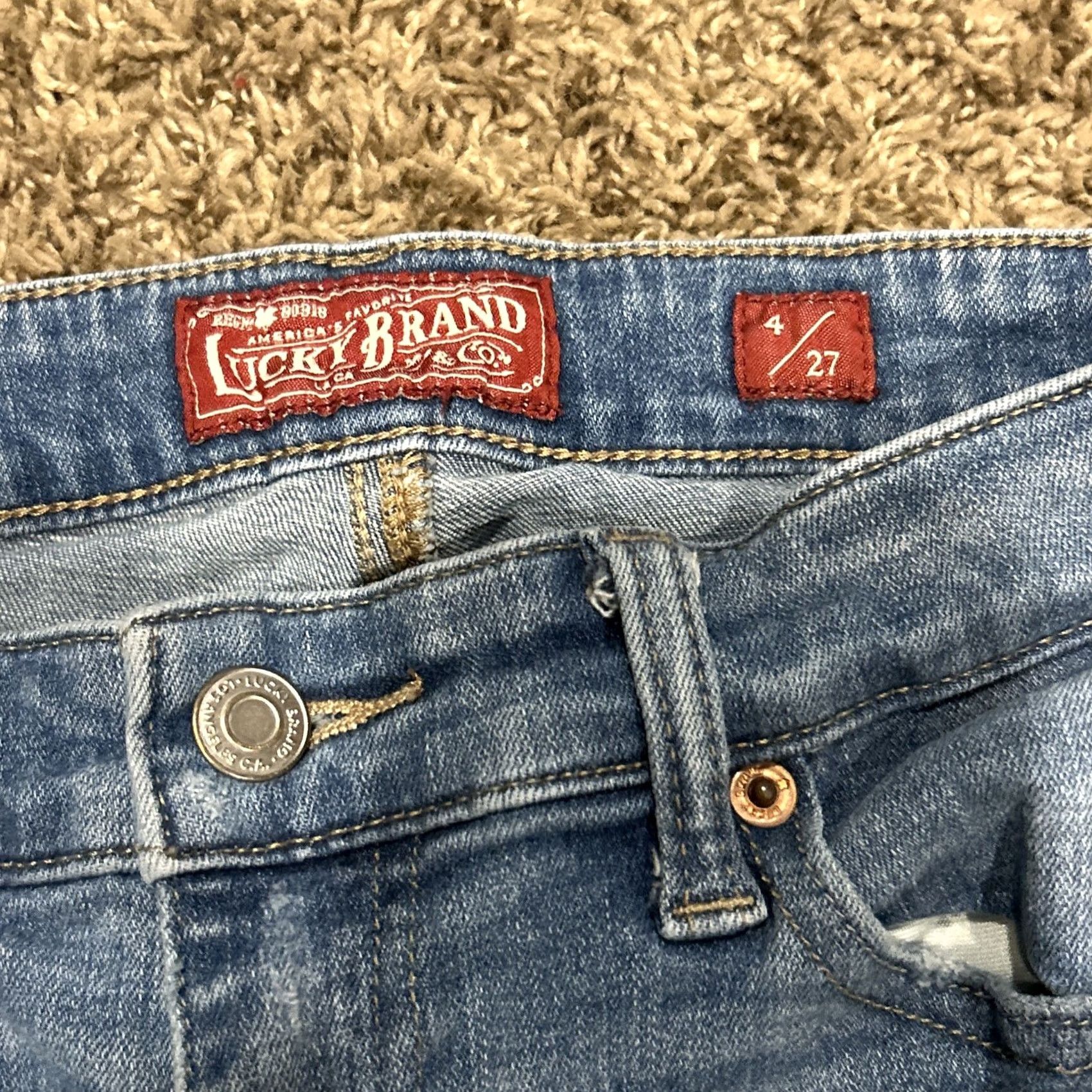 Lucky Brand Lucky Brand Ava Skinny Denim Jeans Blue Stretch Size 4 Regular Women 90s Style Knit? Size 27" / US 4 / IT 40 - 2 Thumbnail
