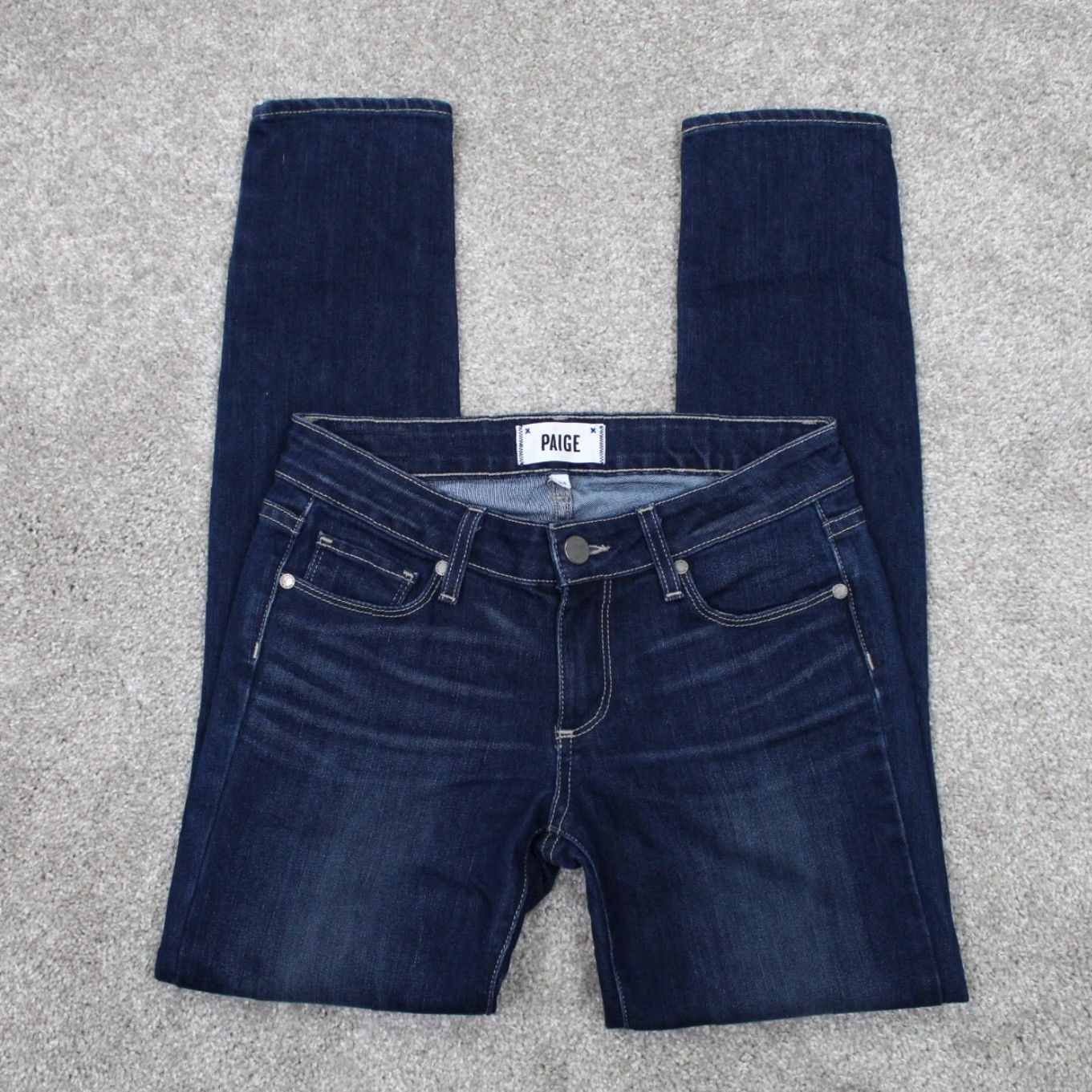 Paige Paige Skyline Ankle Peg Jeans Womens 24 Blue 5-Pocket Denim Stretch Inseam 28" Urban City USA Streetwear Pants Size 42" / US 20 - 2 Thumbnail