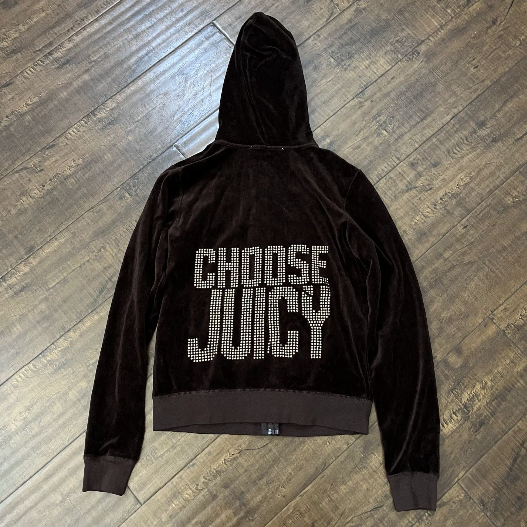 Juicy Couture VINTAGE Juicy Couture Velour Hoodie Womens XL Brown Full Zip Y2K Love Size XL / US 12-14 / IT 48-50 - 2 Thumbnail