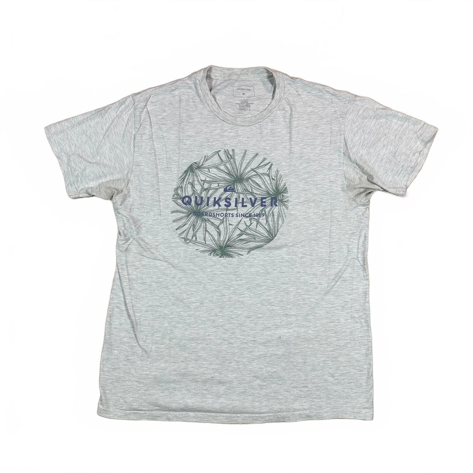 Quiksilver Quiksilver Men T-Shirt L Gray Palm Print Size US L / EU 52-54 / 3 - 1 Thumbnail