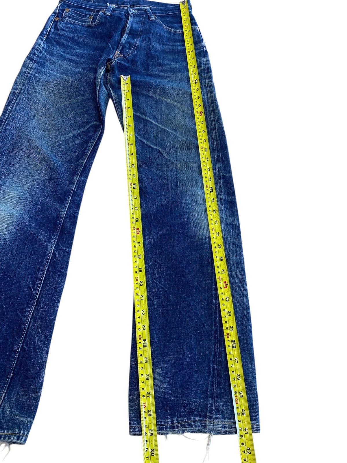 Denime Denime X Selvage Mud Wash Whiskered Style Straight Leg Jeans Size US 28 / EU 44 - 8 Thumbnail