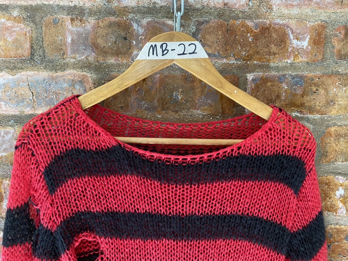 Japanese Brand 2000s Mony Japan Spider Web mesh Distresed stripe grunge Size US L / EU 52-54 / 3 - 4 Thumbnail