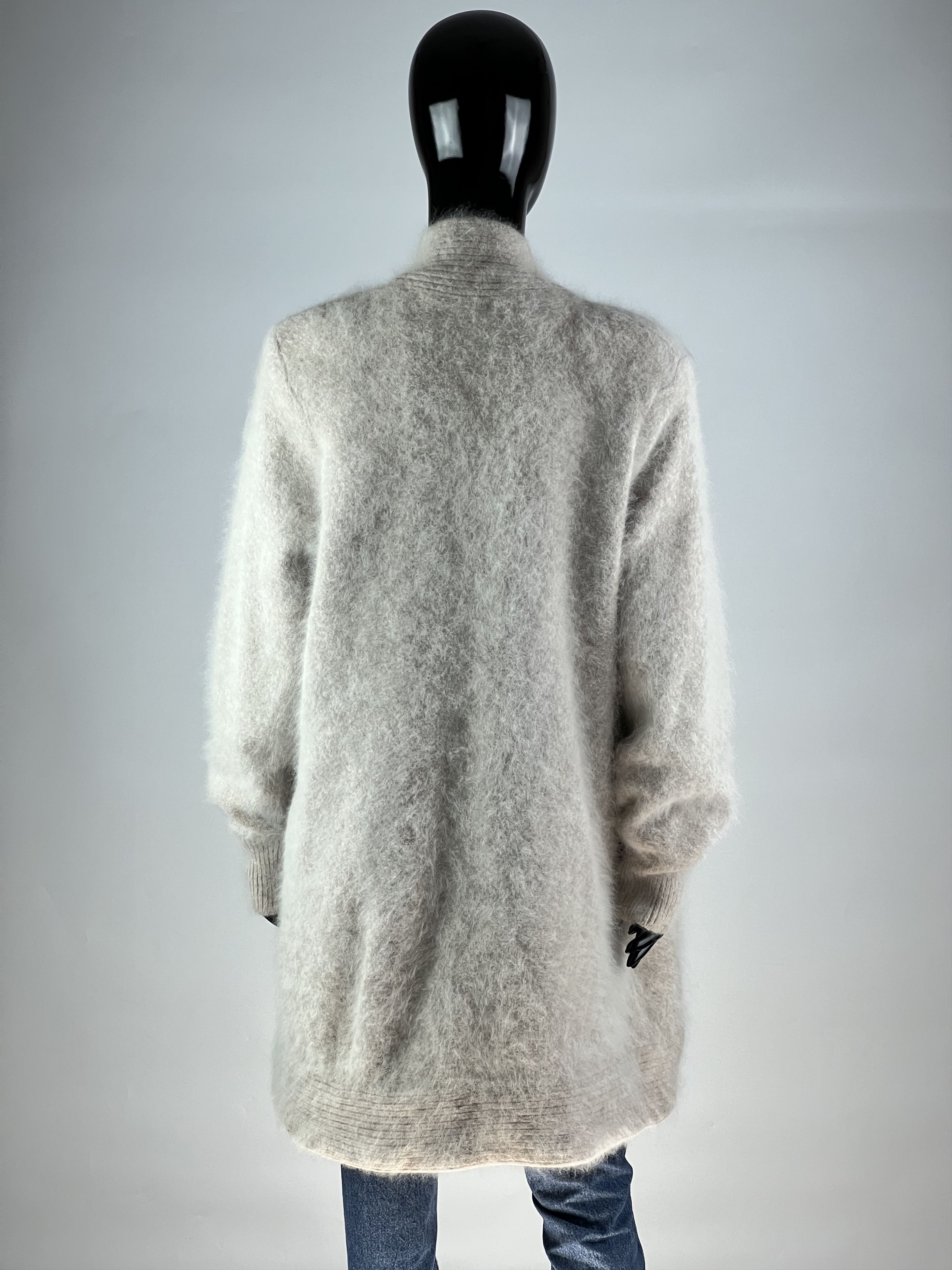 Designer × Vintage Venesha Vintage 80% Angora Cardigan Open Front Korea Size M Size M / US 6-8 / IT 42-44 - 3 Thumbnail