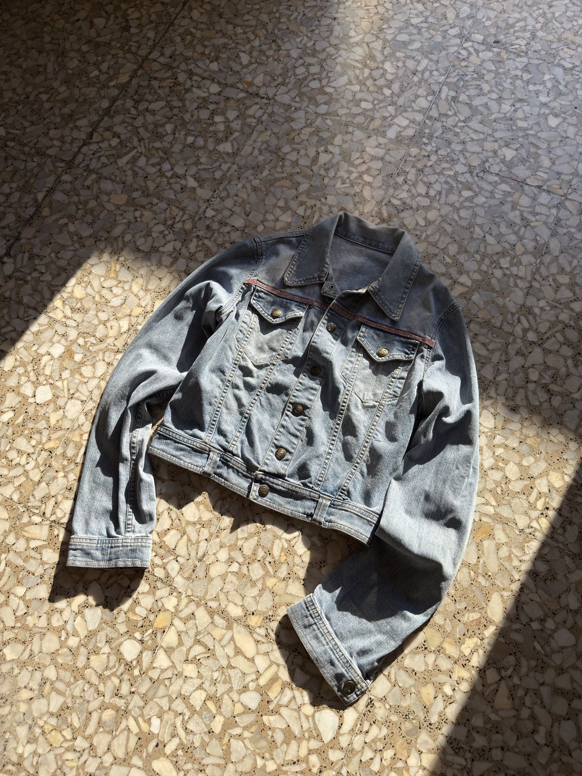 Just Cavalli Roberto Just Cavalli Vintage Denim Trim Blue Jacket S Italy Size S / US 4 / IT 40 - 1 Thumbnail