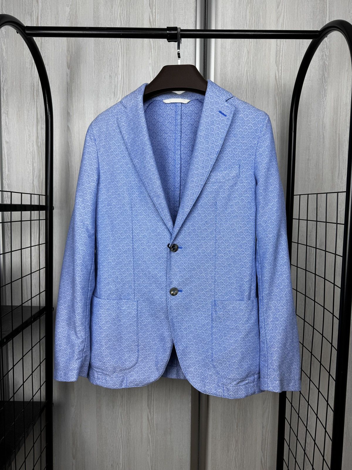 Other 345$ Santaniello Cotton Linen blend patterned unlined blazer Size 36R - 1 Thumbnail