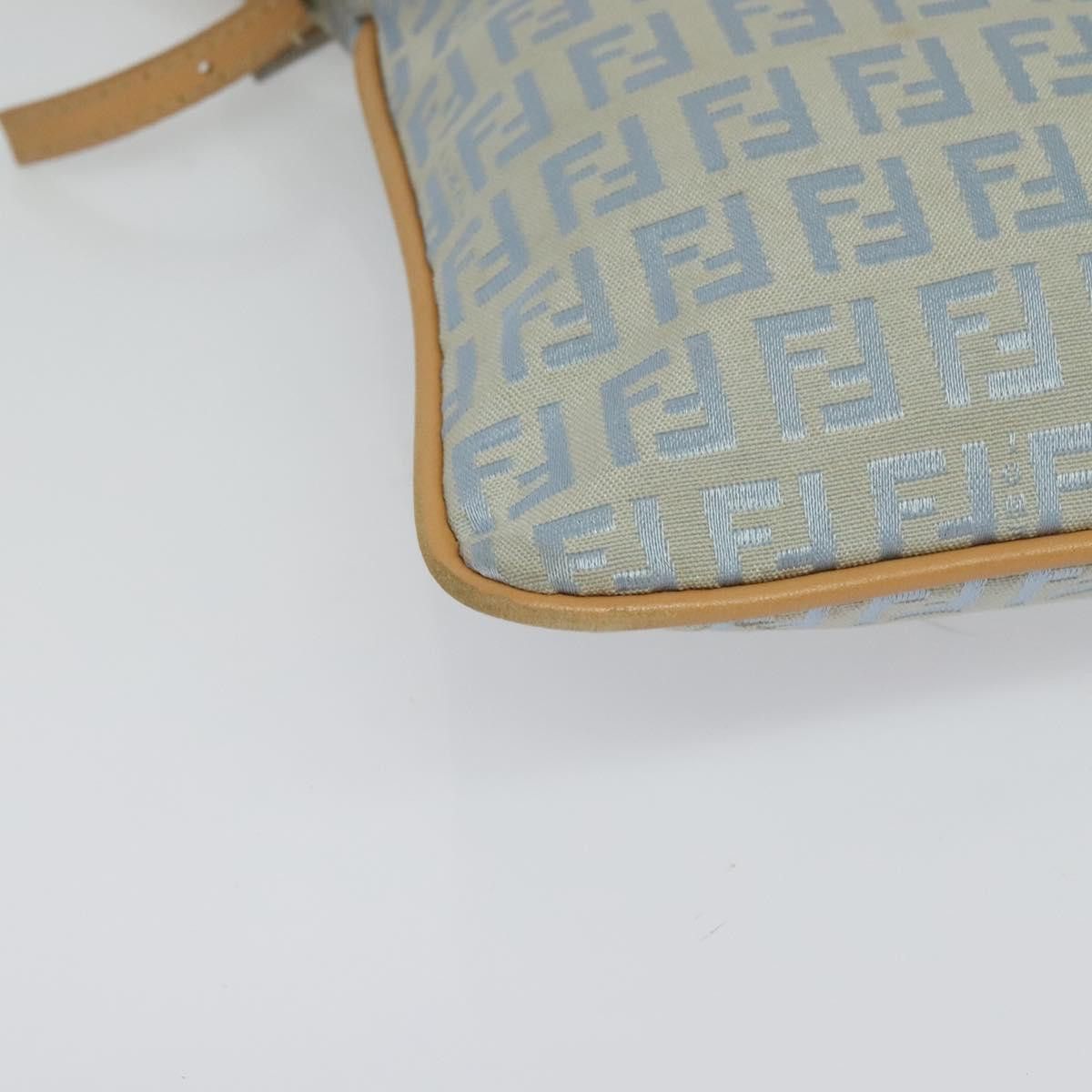 Fendi FENDI Zucchino Canvas Shoulder Bag Light Blue Silver Size ONE SIZE - 2 Thumbnail