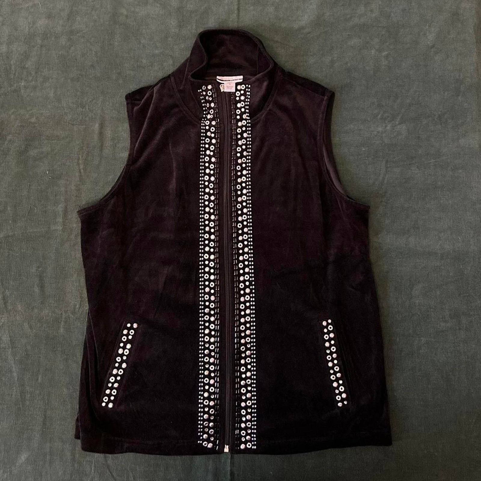 Other Vintage velvet jacket with rhinestones Size XL / US 12-14 / IT 48-50 - 1 Thumbnail