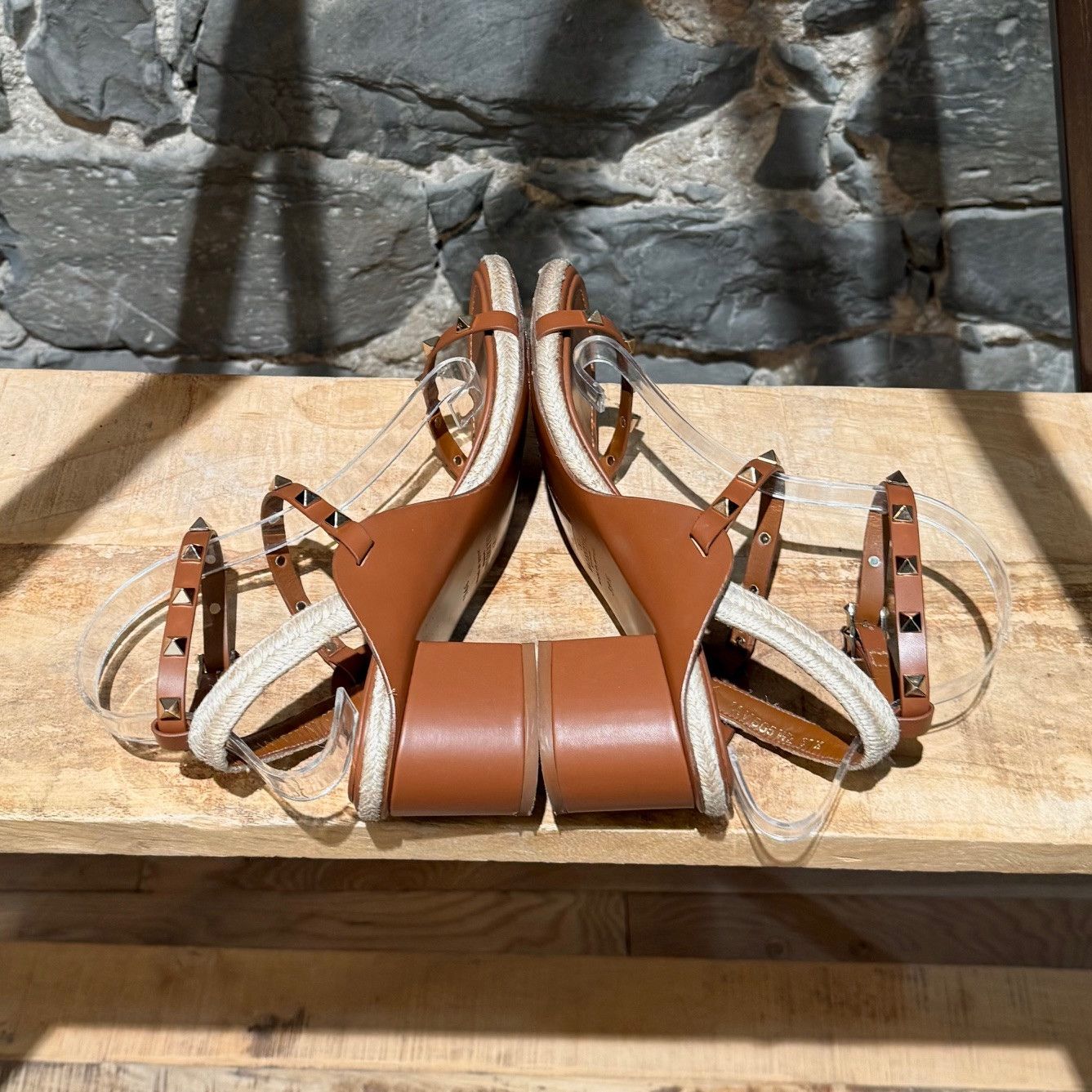 Valentino Valentino Brown Ankle Strap Rockstud Espadrille Sandals Size US 9.5 / IT 39.5 - 9 Thumbnail