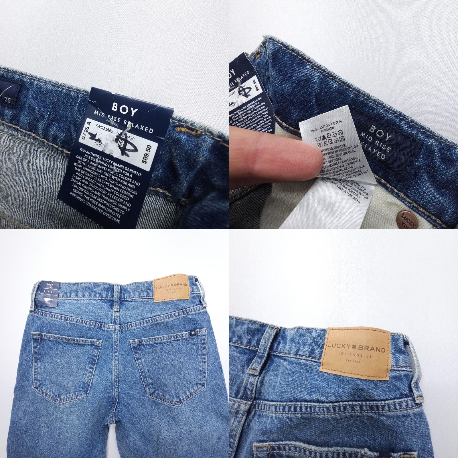 Lucky Brand Lucky Brand Mid Rise Relaxed Boy Jeans Womens 0 Button Fly Blue Denim NWT Jeans Size 25" / US 0 / IT 36 - 8 Thumbnail