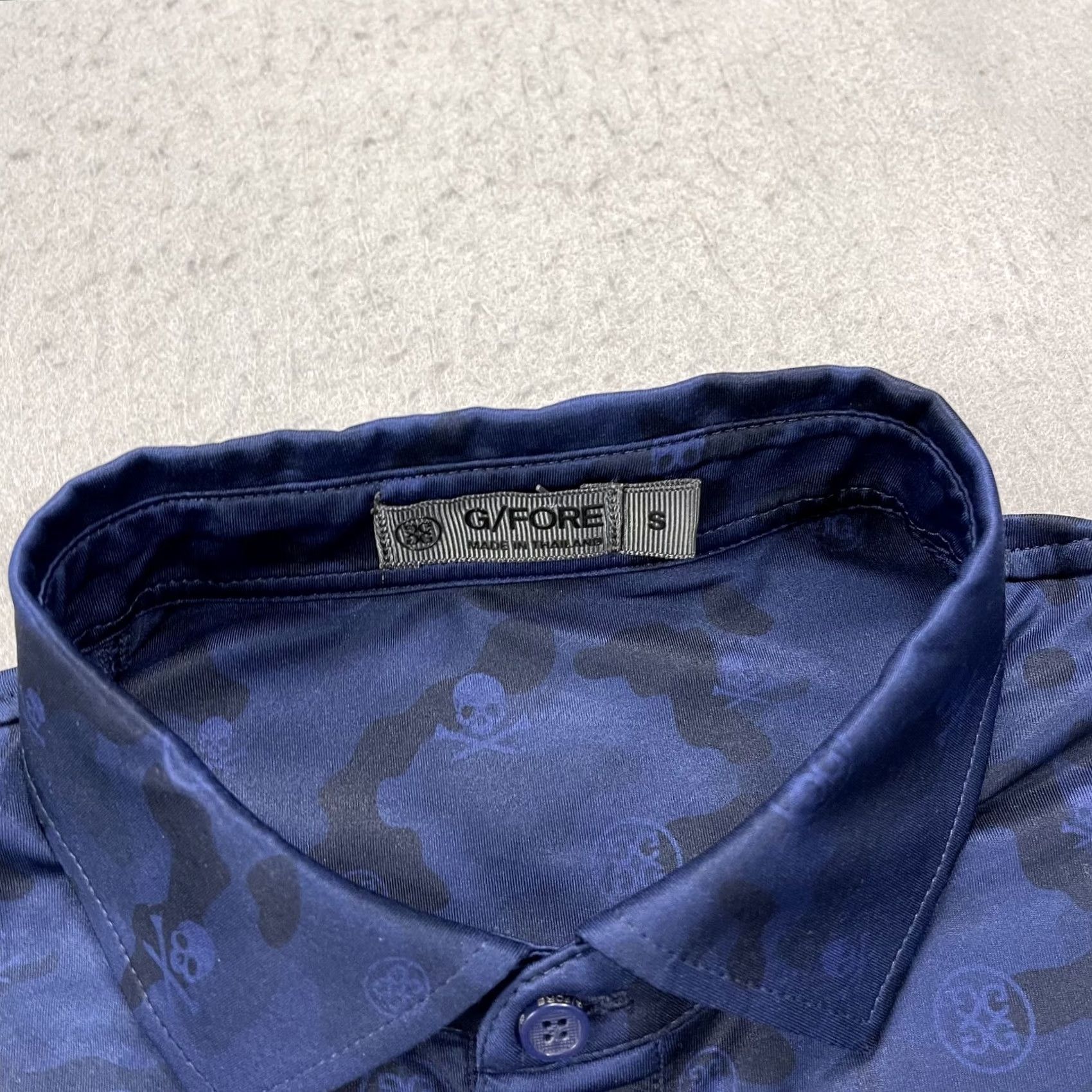 G/FORE G/Fore Polo Shirt Mens S Blue Camouflage Skull Logo Performance Golf Polo Shirt Size US S / EU 44-46 / 1 - 4 Thumbnail