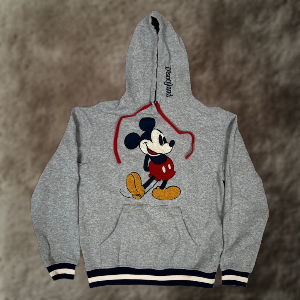 Disney Disney Hoodie Mickey Mouse Mens XS Gray Disneyland Embroidered Fleece Pullover Size US XS / EU 42 / 0 - 1 Thumbnail