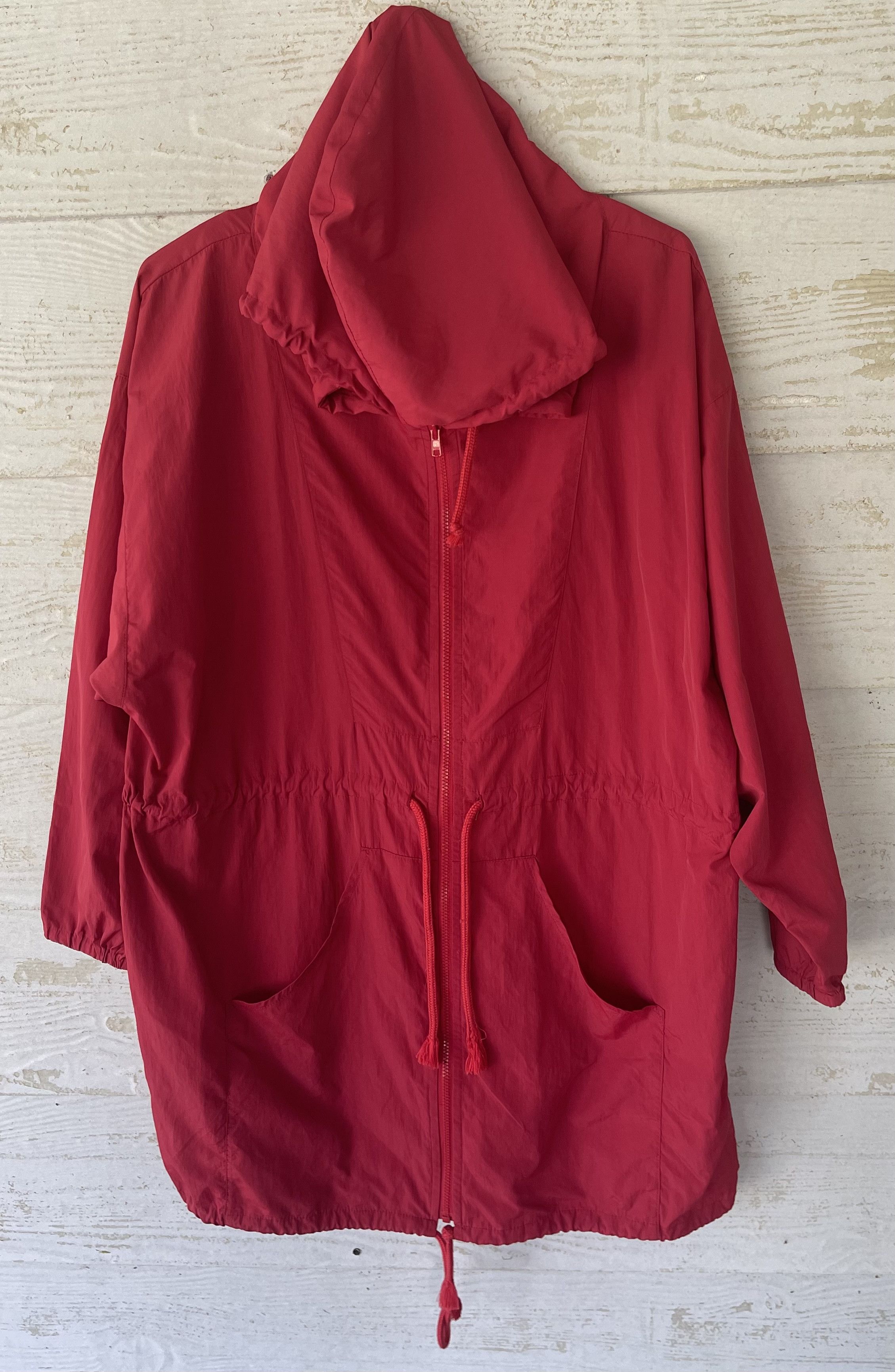 image of Designer Norma Kamali Hooded Jacket Nylon Japan in Red, Men's (Size Medium)