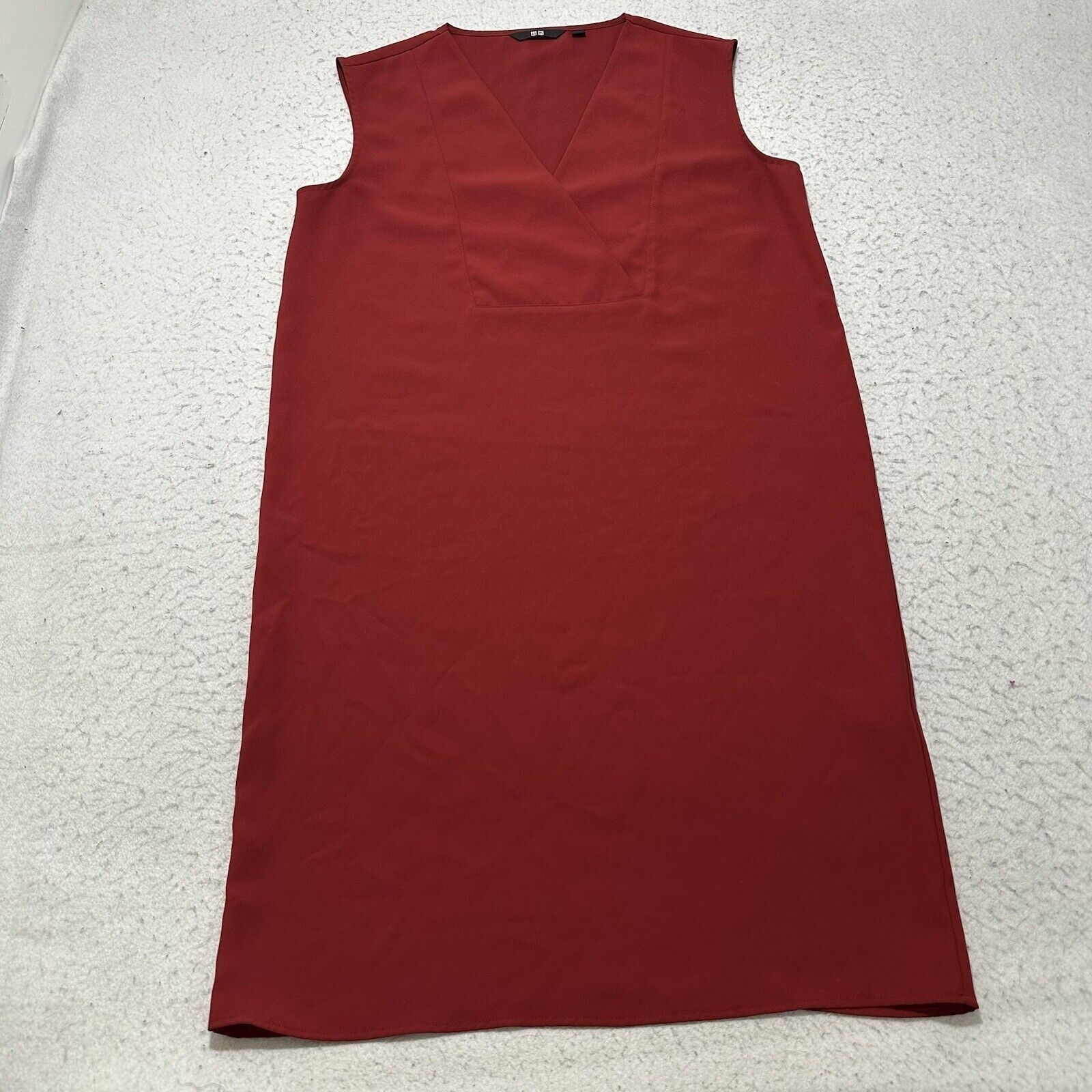 Uniqlo Uniqlo Small V-Neck Drape Burgundy Red A-Line Dress Pullover Size S / US 4 / IT 40 - 1 Thumbnail