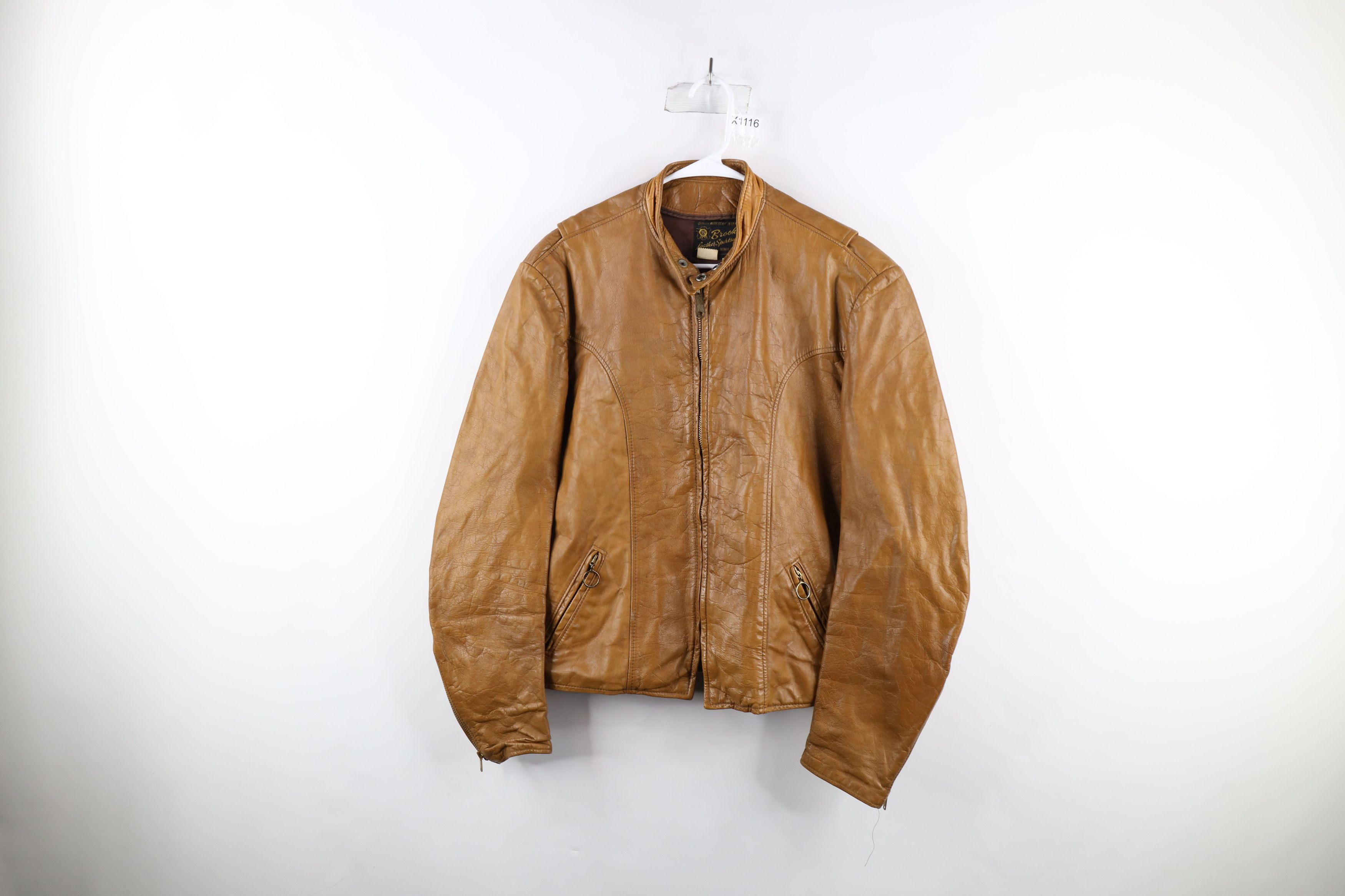 Vintage Vintage 50s Brooks Leather Cafe Racer Bomber Jacket USA Size US L / EU 52-54 / 3 - 1 Thumbnail