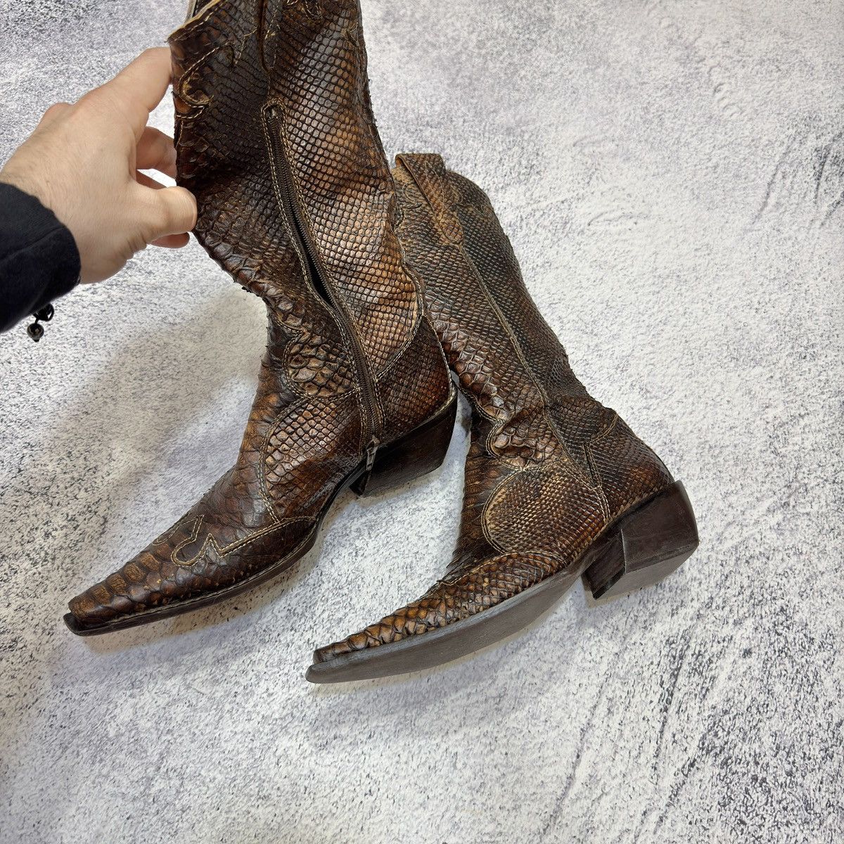 Other Progetto Italy Python Western Boots UK5 US7 EU38 24cm Size US 8 / IT 38 - 14 Thumbnail