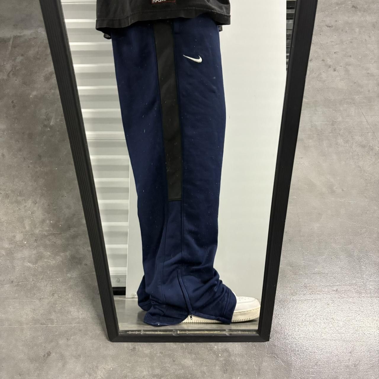 Nike Crazy Vintage Y2K/2000s Baggy Nike Navy Blue Dri-Fit Track Pants with Leg Zippers! Size US 34 / EU 50 - 2 Thumbnail