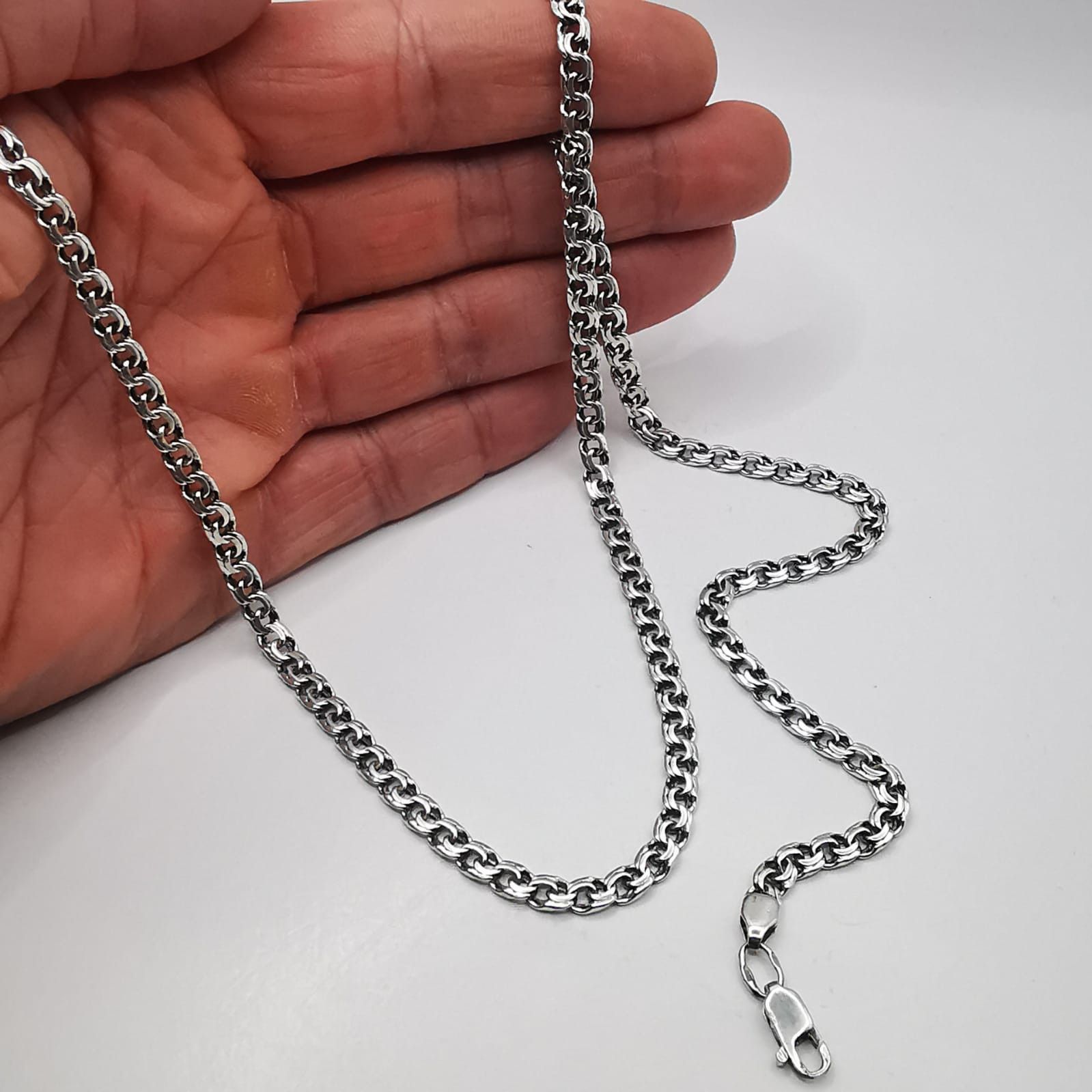 Sterling Silver Vintage Chain,925 Sterling Silver,Signed ,Handmade 21,50g Size ONE SIZE - 2 Thumbnail
