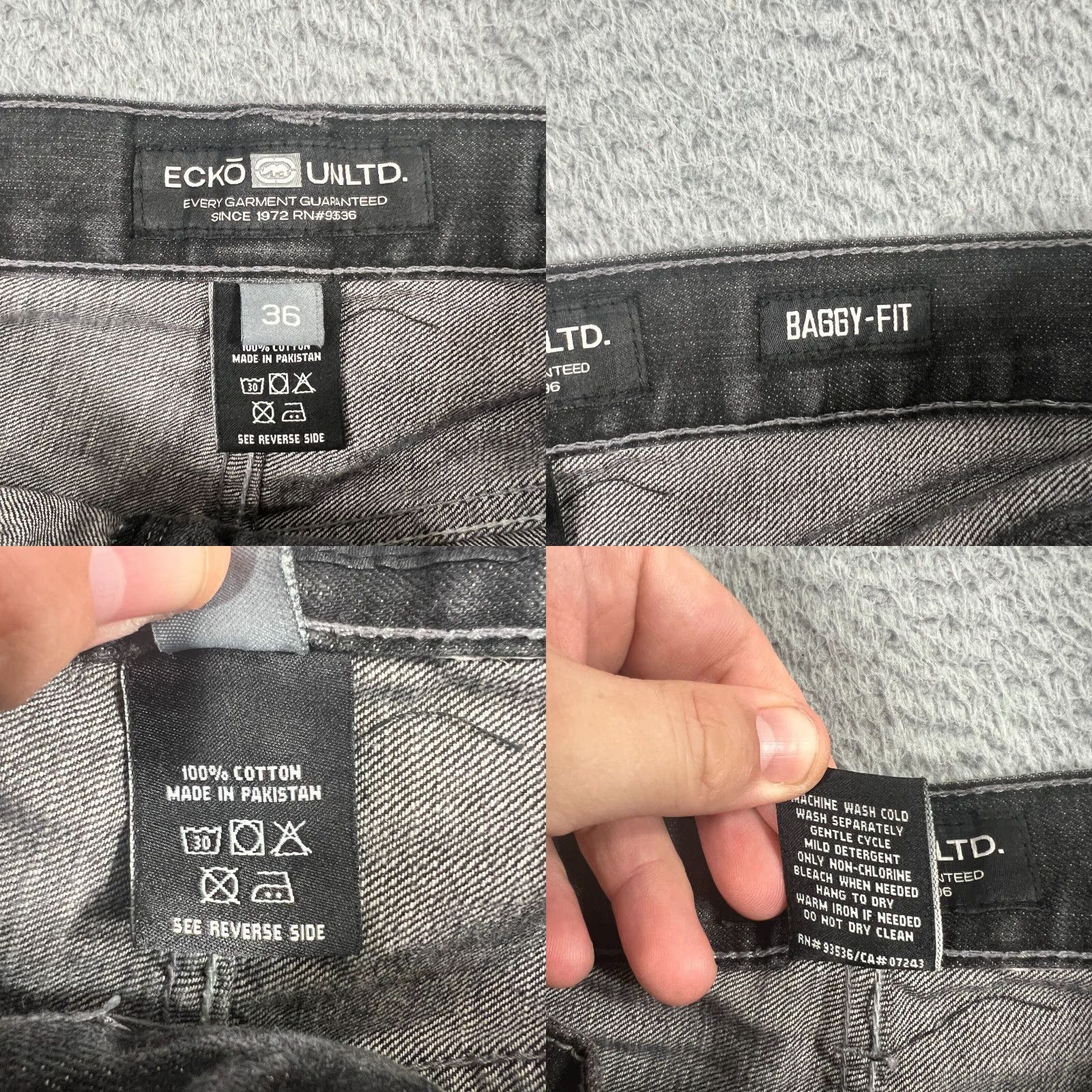 Ecko Unltd. VINTAGE Ecko Unltd. Jeans Mens 36 Black Denim Baggy Fit Embroidered Skull Y2K Size US 36 / EU 52 - 8 Thumbnail