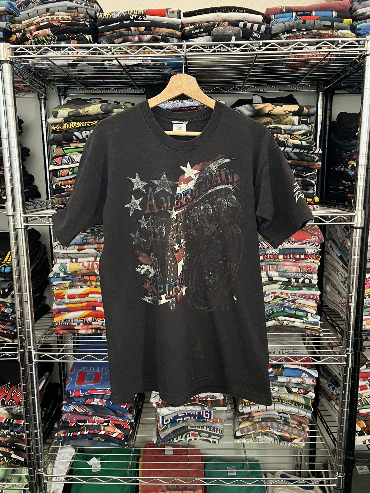 Harley Davidson 90s American Spirit Cowboy South Dakota USA Faded Tee Size US L / EU 52-54 / 3 - 1 Thumbnail