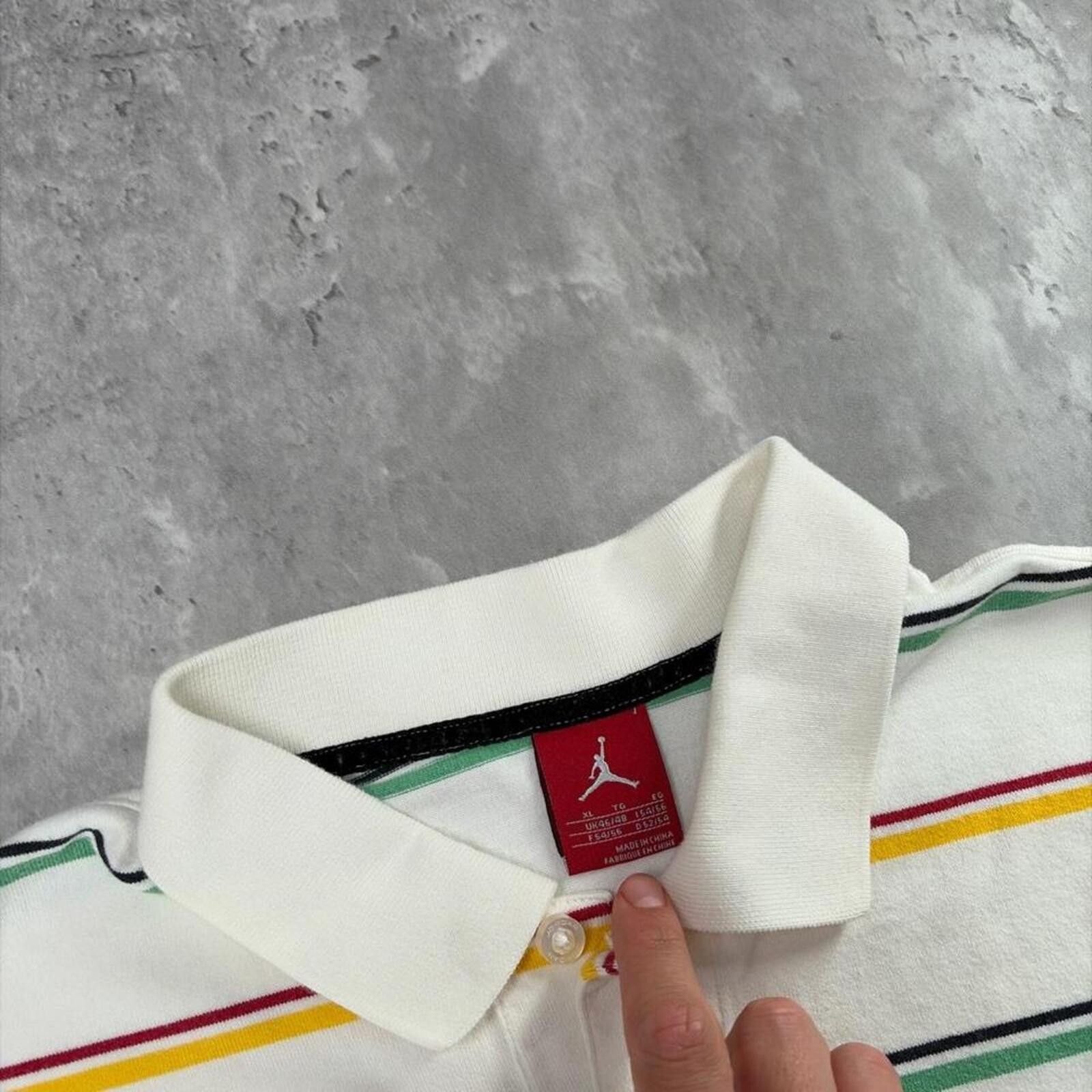Jordan Brand Y2K White Air Jordan Striped Skater Polo Shirt Size US XL / EU 56 / 4 - 5 Thumbnail
