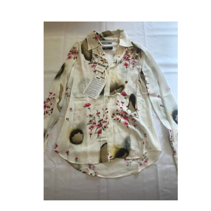Moschino AW16 MOSCHINO COUTURE JEREMY SCOTT BURNT EFFECT SILK BLOUSE Size S / US 4 / IT 40 - 6 Thumbnail