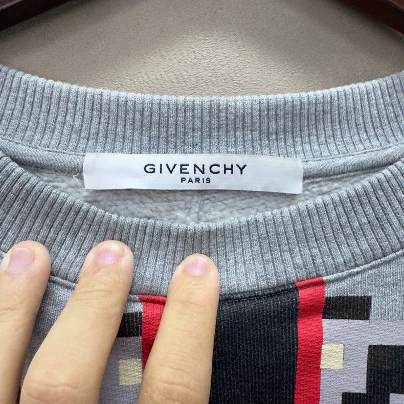 Givenchy Givenchy Gray fleece mosaic sweater Size US S / EU 44-46 / 1 - 5 Thumbnail