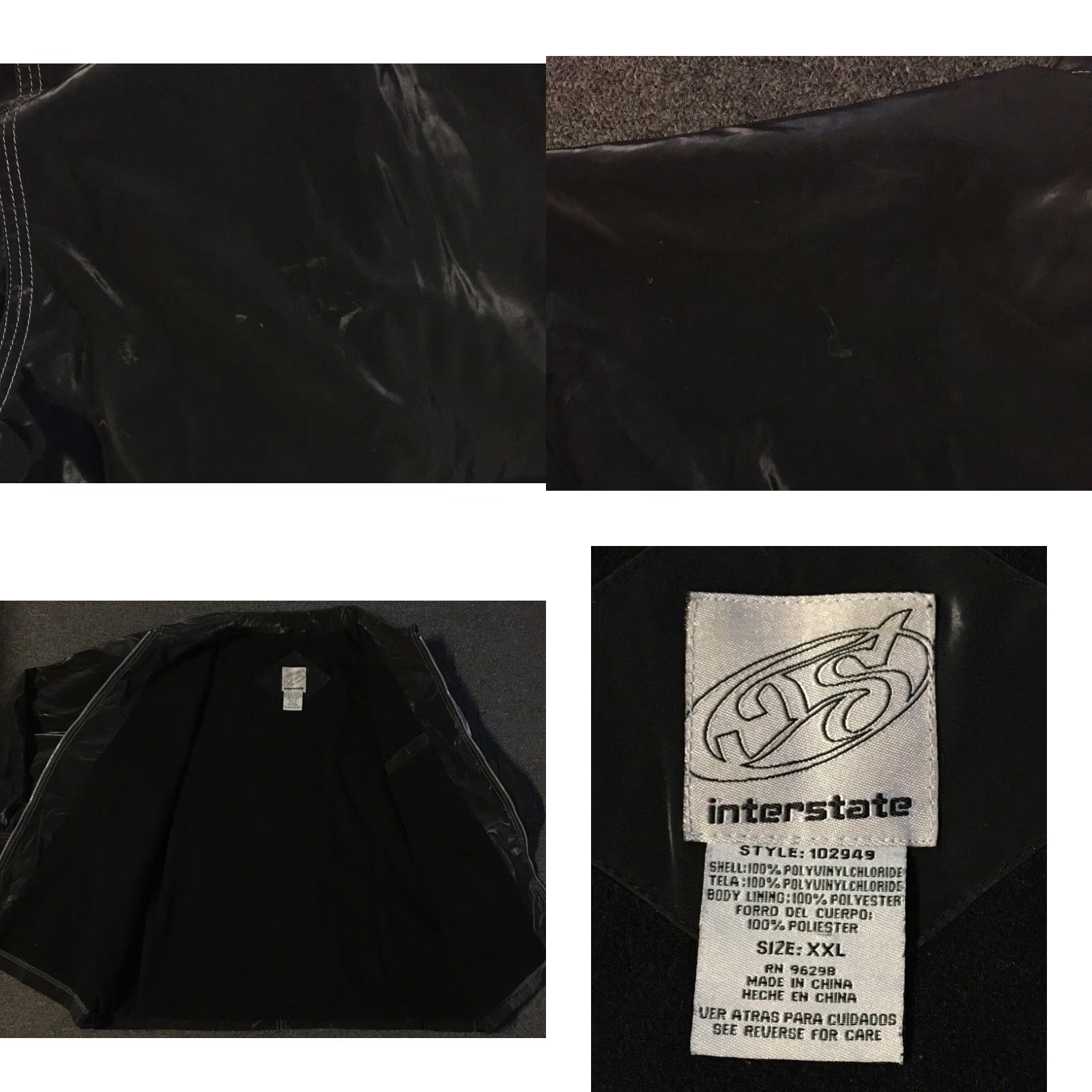 Vintage VINTAGE 90s Interstate Jeans Reflective Jacket 2XL Black Grunge Skate Surf Rave Jnco Y2K Mens Jacket Size US 39 - 10 Thumbnail
