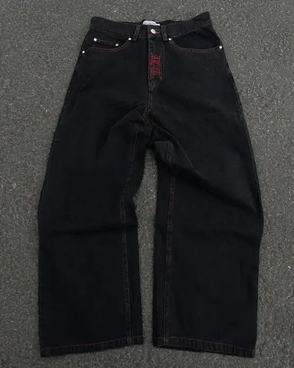 VIBE Jeans with skull embroidery baggy denim retro style loose Size US 30 / EU 46 - 7 Thumbnail