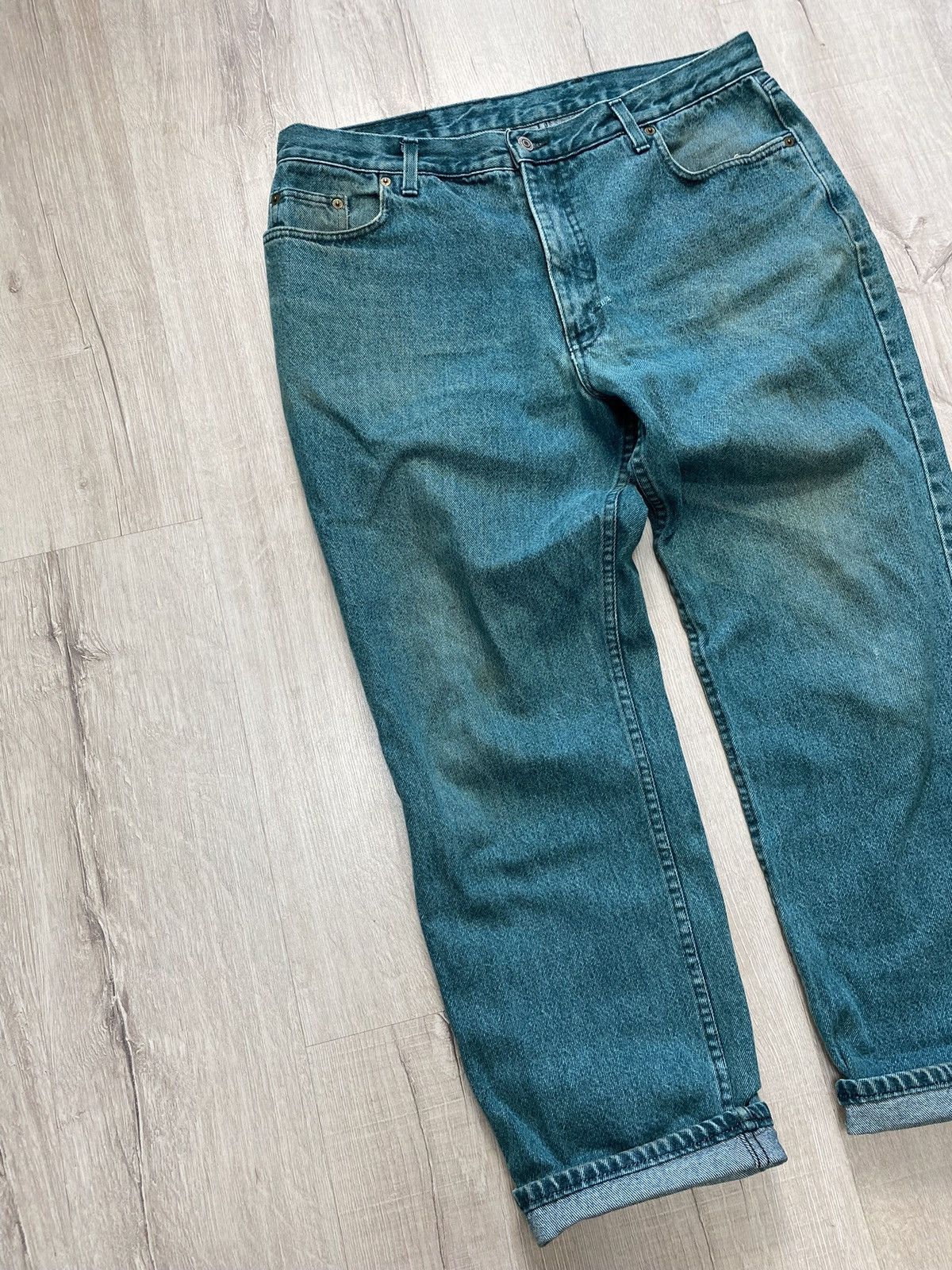 Jean × Vintage Retro Washed Jeans Hype Hip Hop Size US 36 / EU 52 - 2 Thumbnail