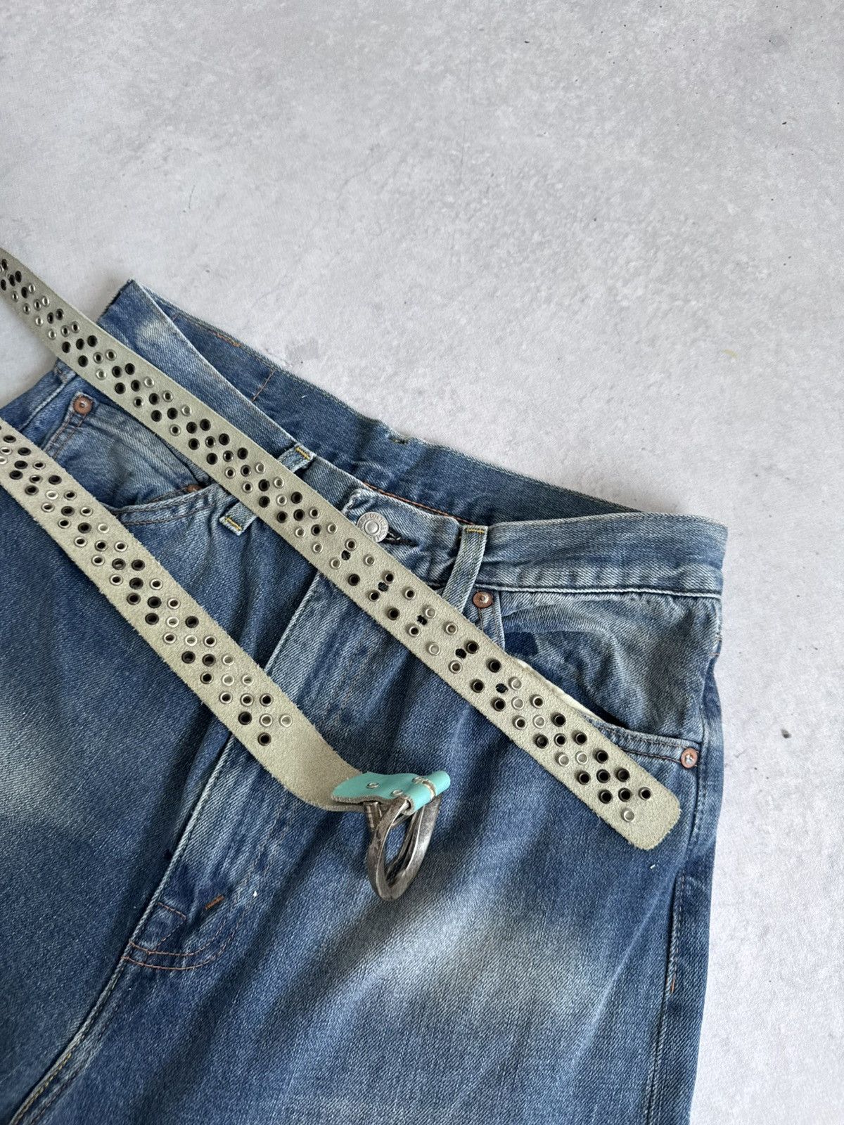 KMRii Vintage Y2K KMRii Style Metal Leather Belt Avant-Garde Hype Size ONE SIZE - 4 Thumbnail