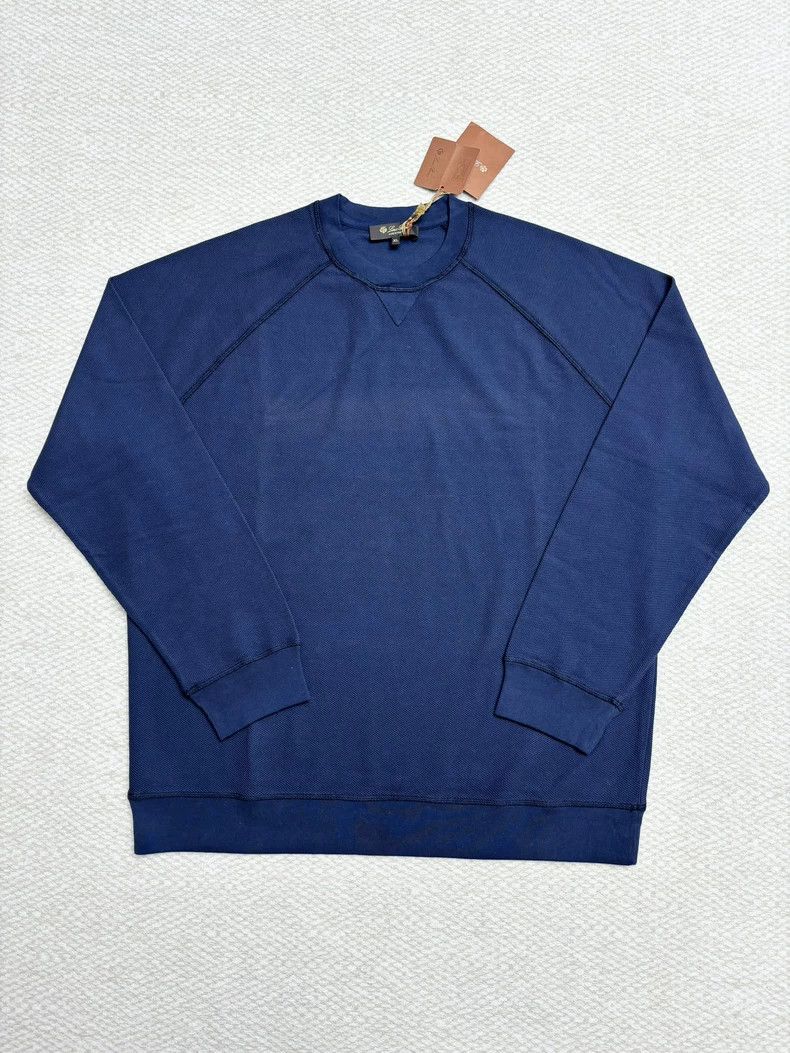 Loro Piana LORO PIANA Blue round neck long sleeve T-shirt Size US L / EU 52-54 / 3 - 1 Thumbnail