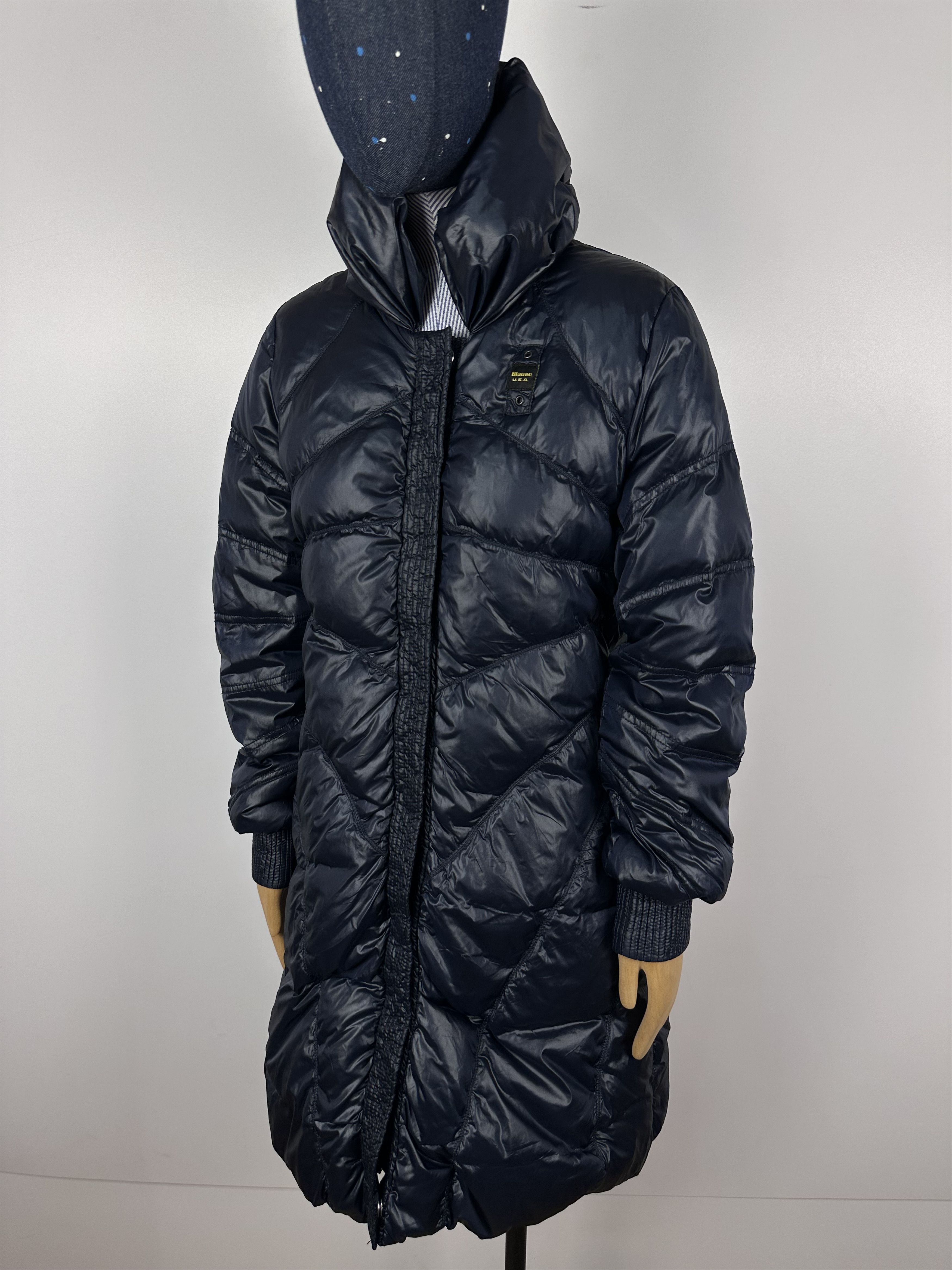 BLAUER Blue Padded Down Puffer Jacket Long Womens Size S