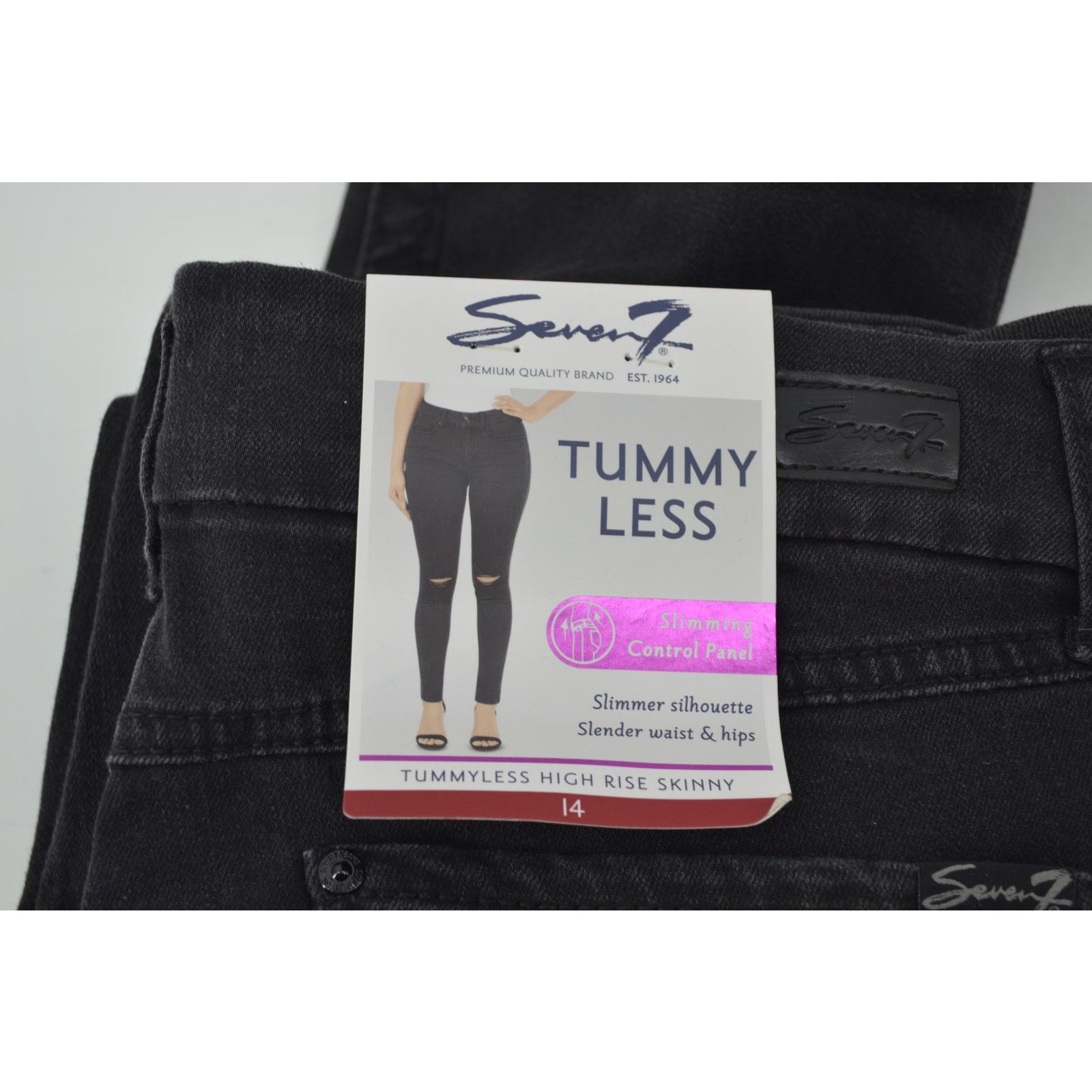 Seven 7 Seven 7 Black Jeans Black Tummy Less High Rise Skinny Sz 14 Size 36" / US 14 / IT 50 - 4 Thumbnail