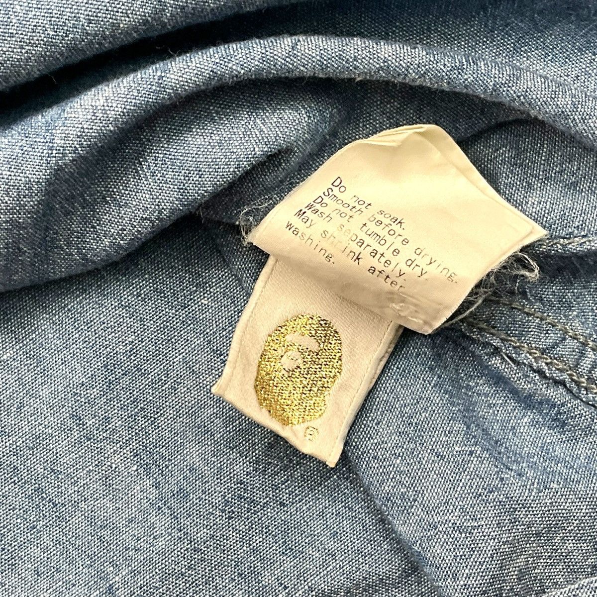 Bape Bape Chambray 2 Pockets L/S Button up Shirt Size US XL / EU 56 / 4 - 23 Thumbnail