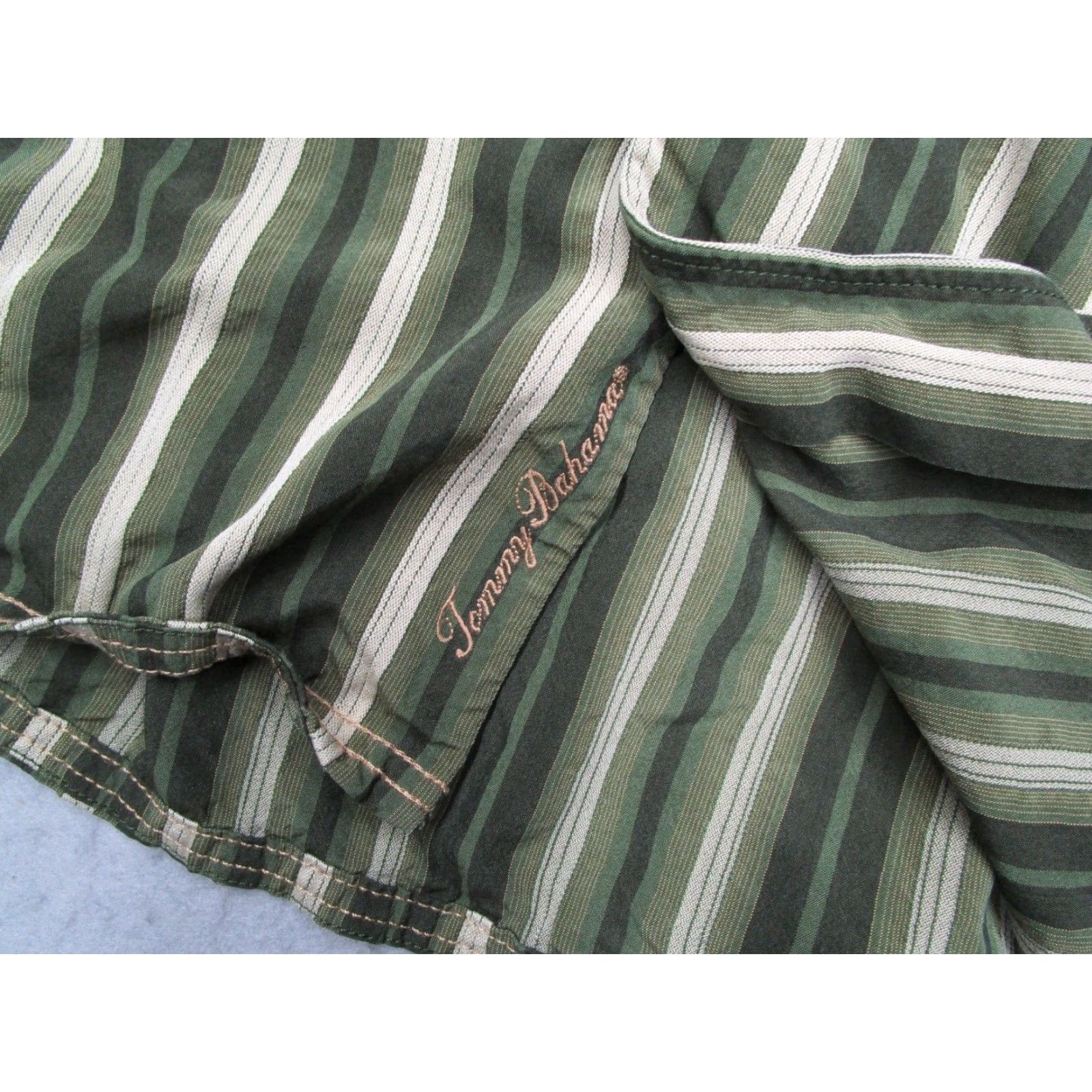 Tommy Bahama TOMMY BAHAMA Shirt Mens Medium Green Button Up Silk Wool Retro Casual Work Shirt Size US M / EU 48-50 / 2 - 5 Thumbnail
