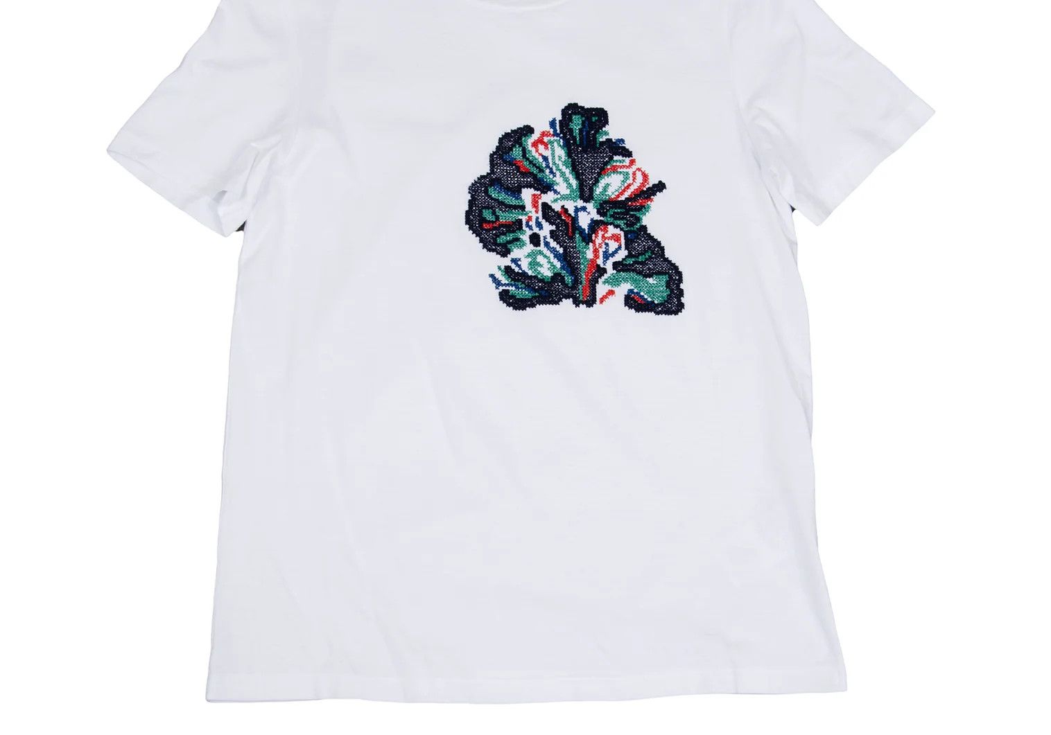 Maison Margiela Cotton Front Embroidered Design T-Shirt in White and Navy Size US S / EU 44-46 / 1 - 5 Thumbnail