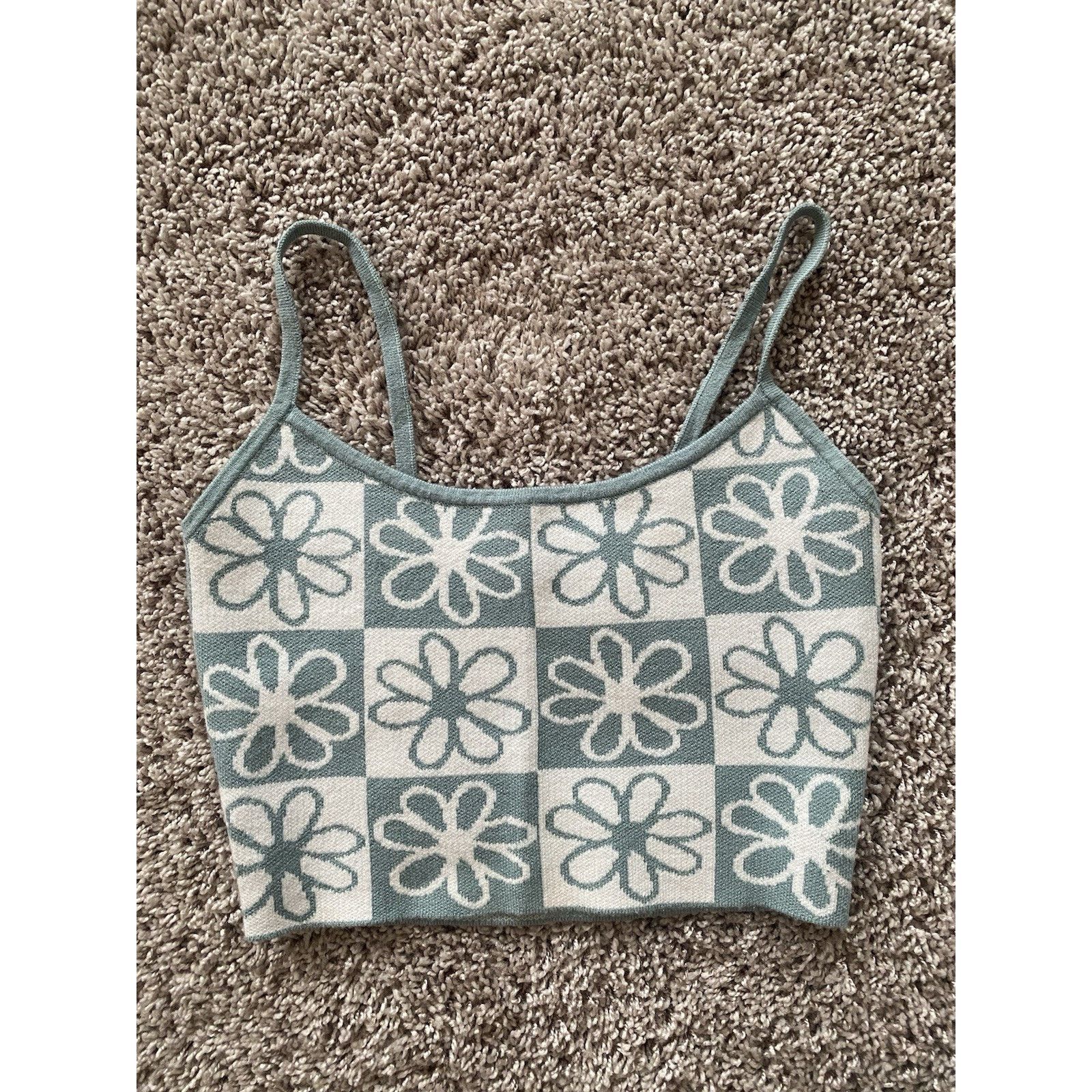 Pacsun PacSun Woman Knit Tank Top Mint Green and White, XS Size XS / US 0-2 / IT 36-38 - 1 Thumbnail