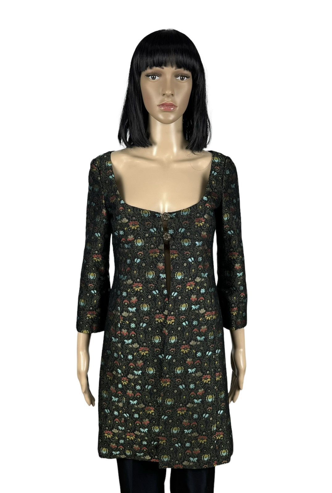 Miu Miu Miu Miu Coat Dress Wool Embroidered Floral Printed size 42 Size M / US 6-8 / IT 42-44 - 1 Thumbnail