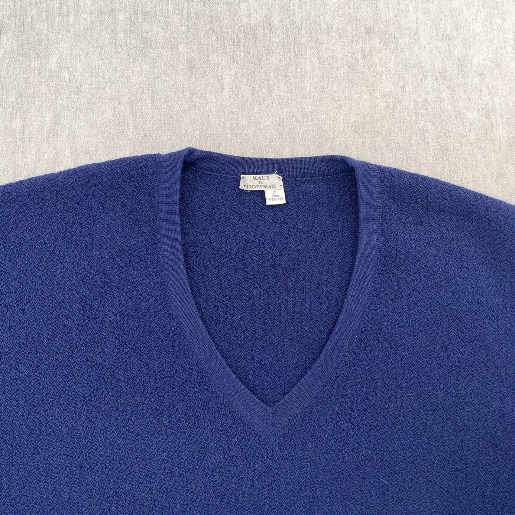Vintage VINTAGE Maus Hoffman Sweater Pullover Adult XL Blue Alpaca Long Sleeve V-Neck Fall Winter Mens Size US XL / EU 56 / 4 - 3 Thumbnail