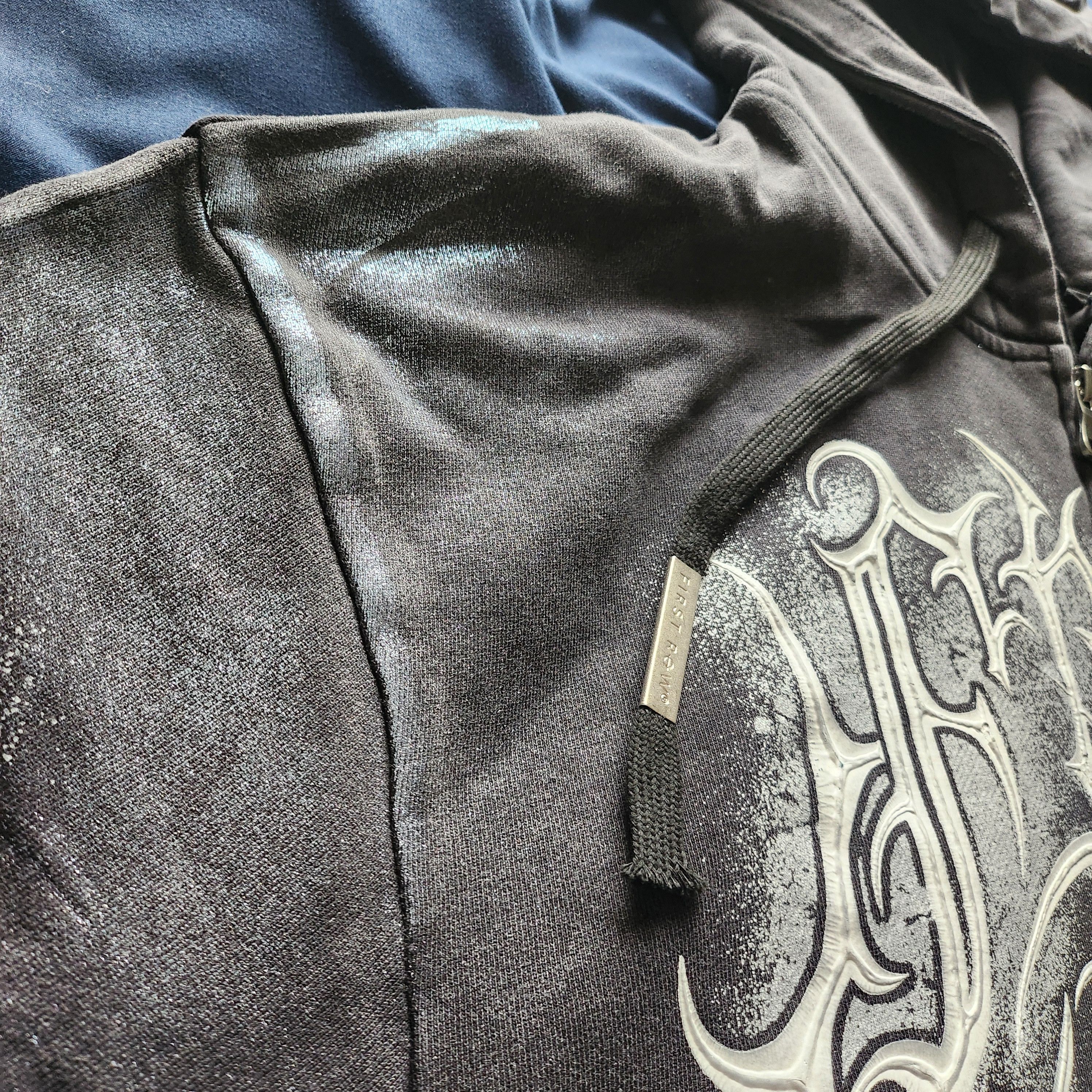 Other First Row Metallic Script Spray-Wash Zip-Up Hoodie Dark Grey Size US L / EU 52-54 / 3 - 10 Thumbnail