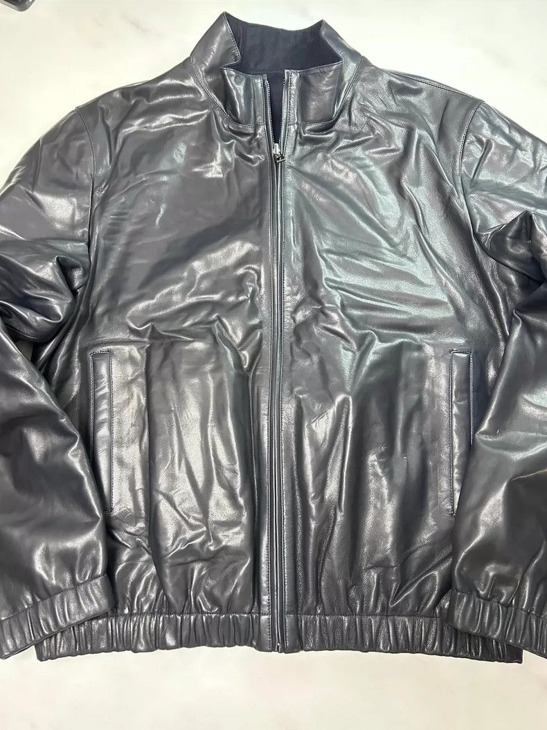 Loro Piana LORO PIANA Dermatic goat hair two-sided leather jacket lea Size US XXL / EU 58 / 5 - 5 Thumbnail