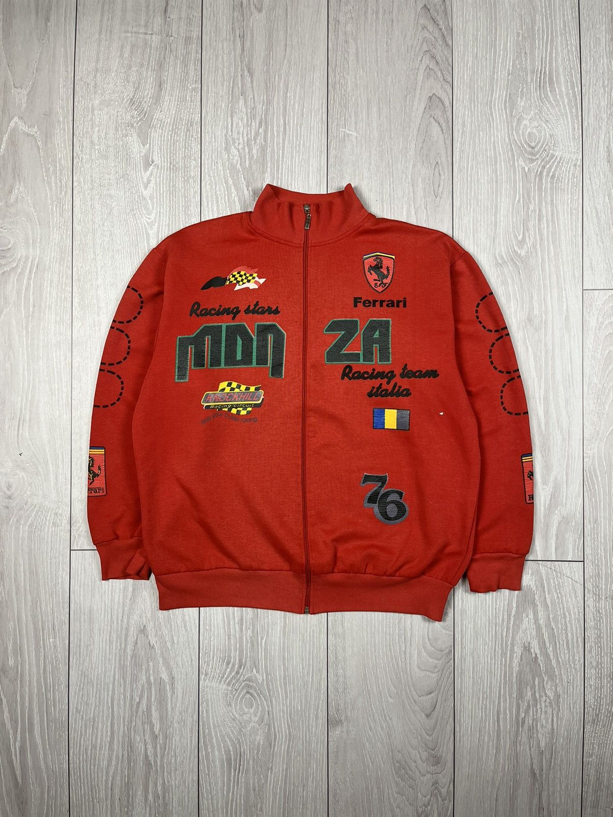 Vintage Vintage 90s Ferrari Racing Team Italia Monza 76 sweatshirt Size US L / EU 52-54 / 3 - 1 Thumbnail