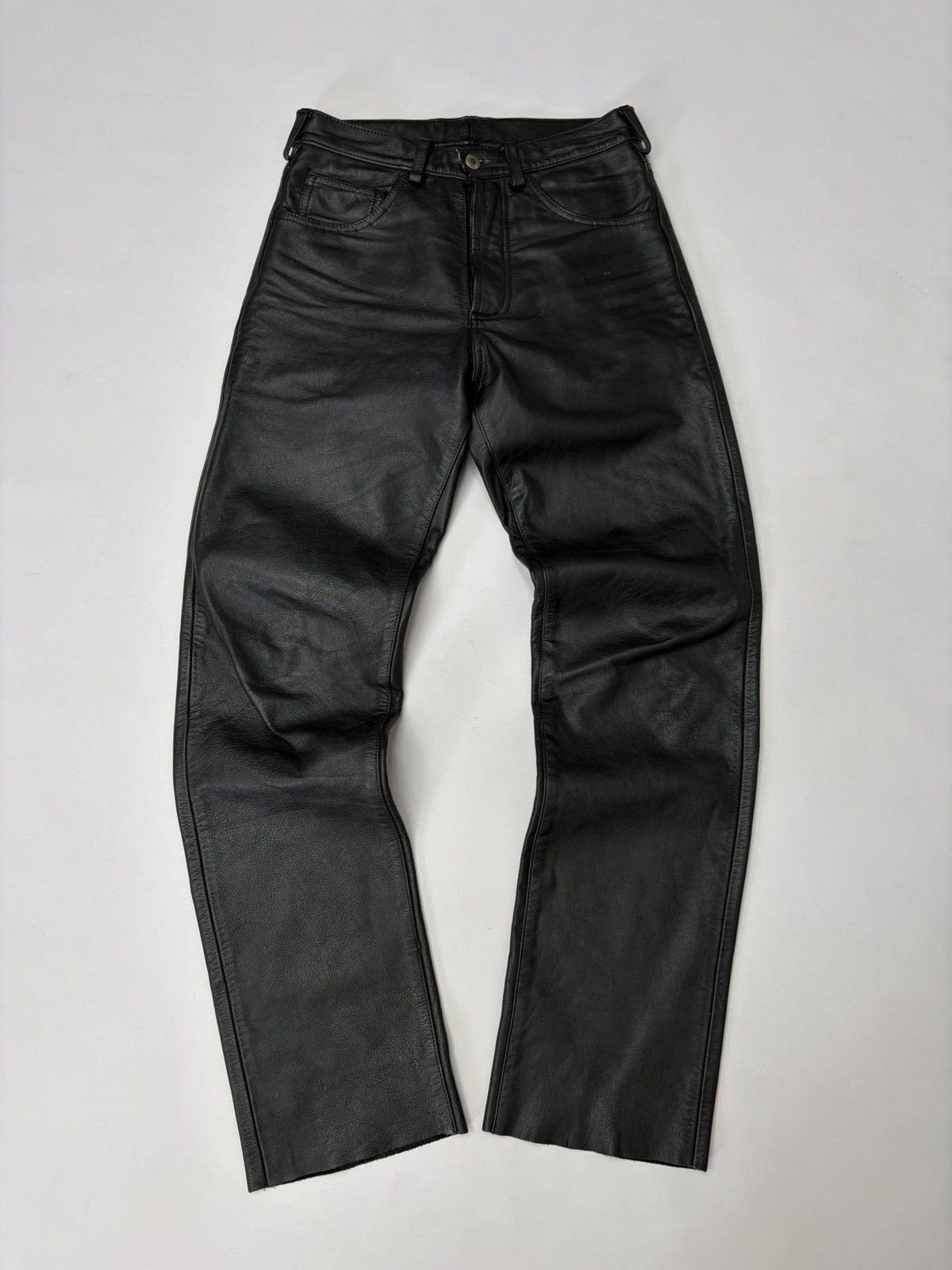 Hedi Slimane 🔥 Vintage Leather Pants 00s Italian Rock Noir Archive Grunge Size US 30 / EU 46 - 1 Thumbnail