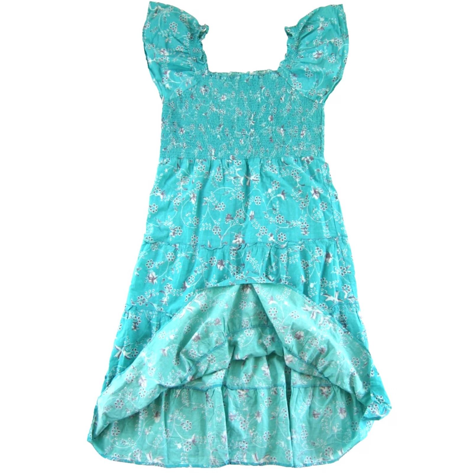 Globe The Golden Globe Clothing Maxi Teal 2X Dress Womens Bohemian Floral Cotton Long Sundress Size XXL / US 16-18 / IT 52-54 - 3 Thumbnail