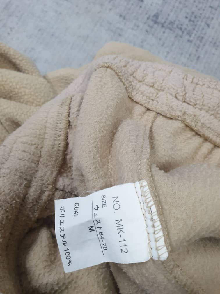 Japanese Brand Unbranded beige colour cargo fleece pant Size US 32 / EU 48 - 2 Thumbnail