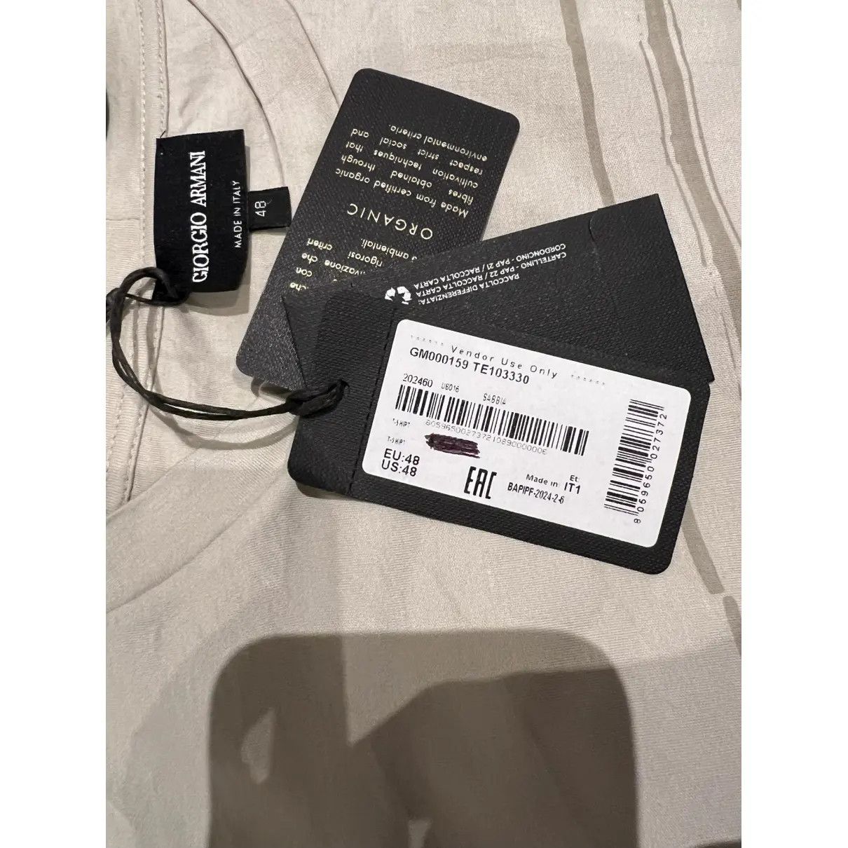 Giorgio Armani GIORGIO ARMANI Cursive brand-print cotton T-shirt Size US XXL / EU 58 / 5 - 6 Thumbnail